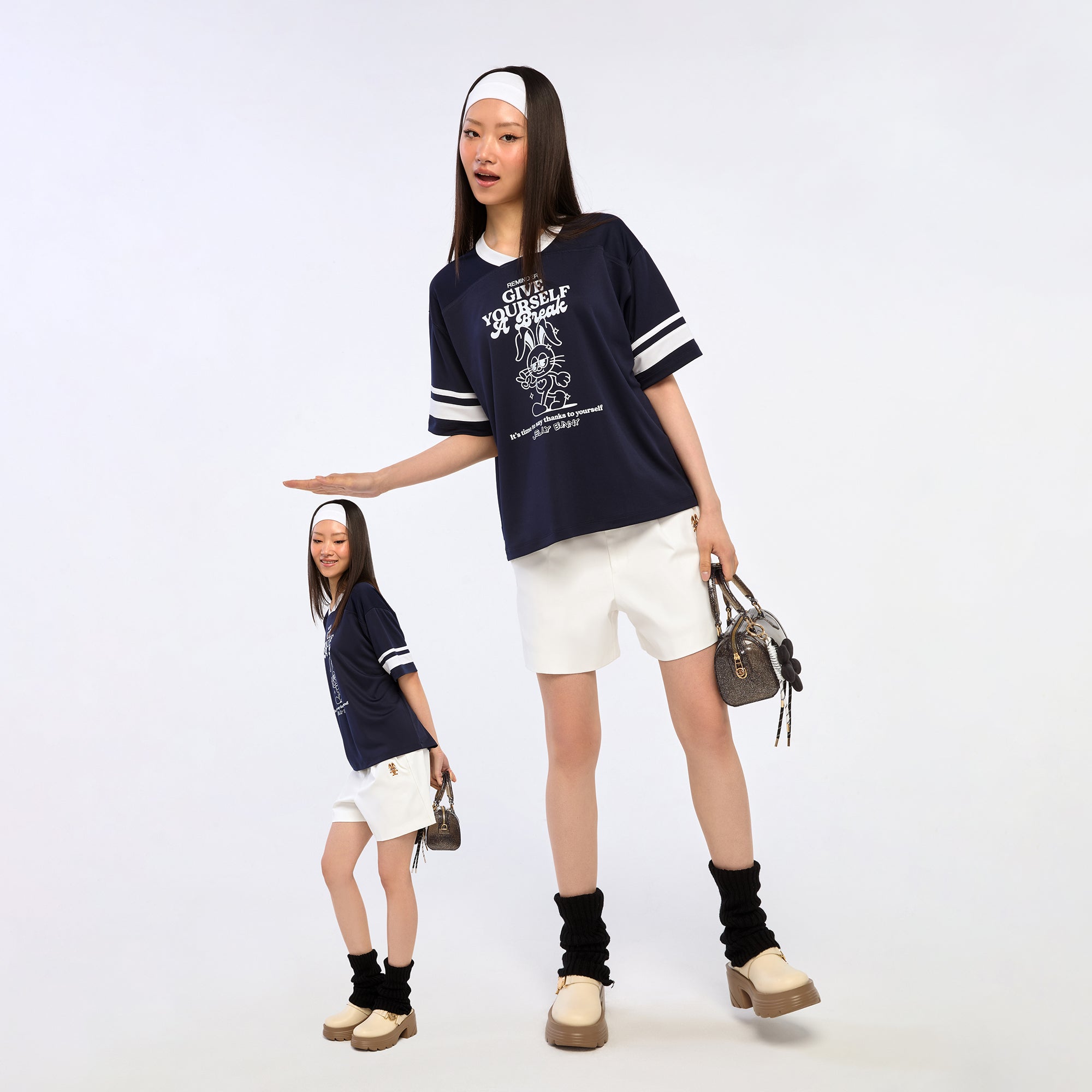 เสื้อฟุตบอลแขนสั้นพิมพ์ลาย Jerme Navy