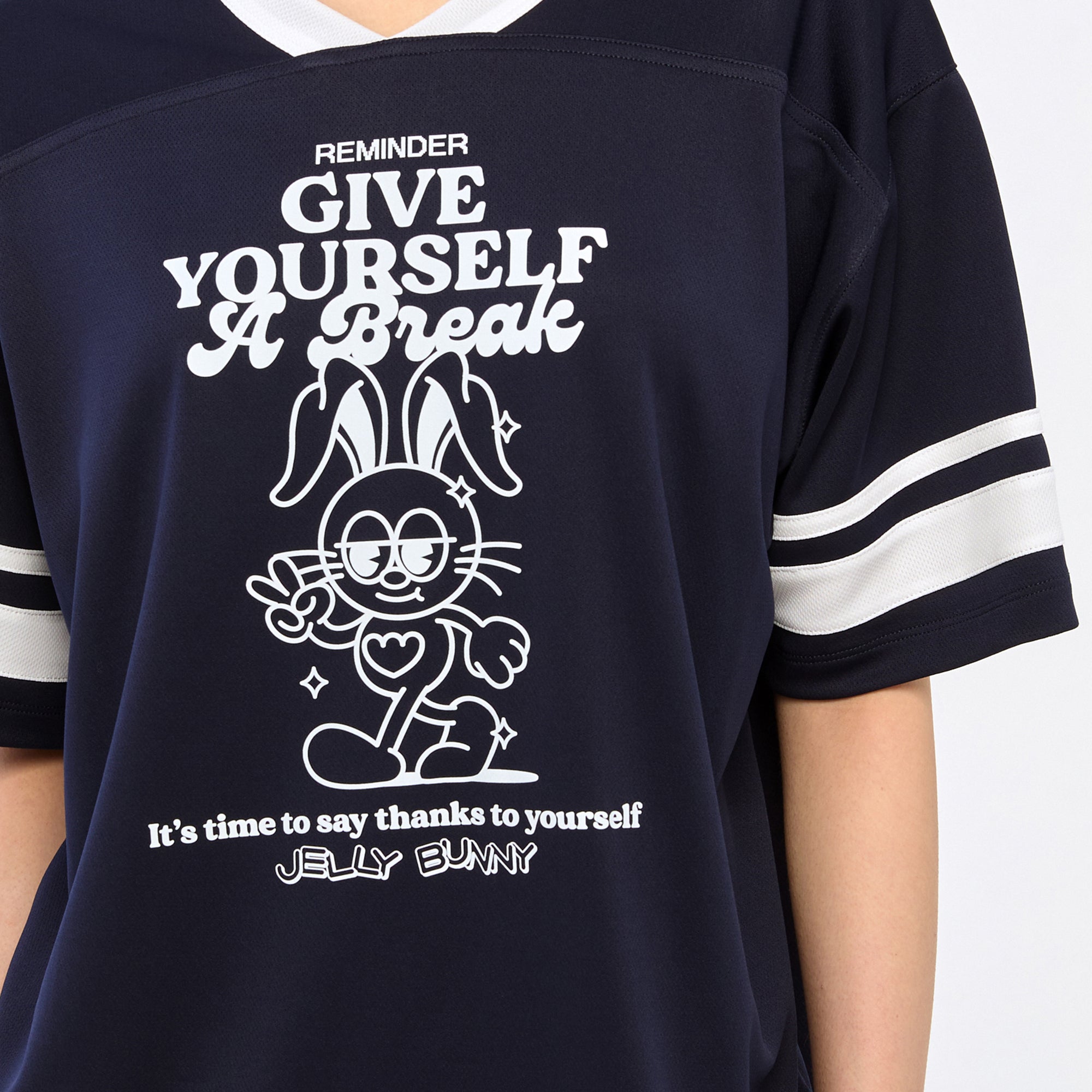 เสื้อฟุตบอลแขนสั้นพิมพ์ลาย Jerme Navy