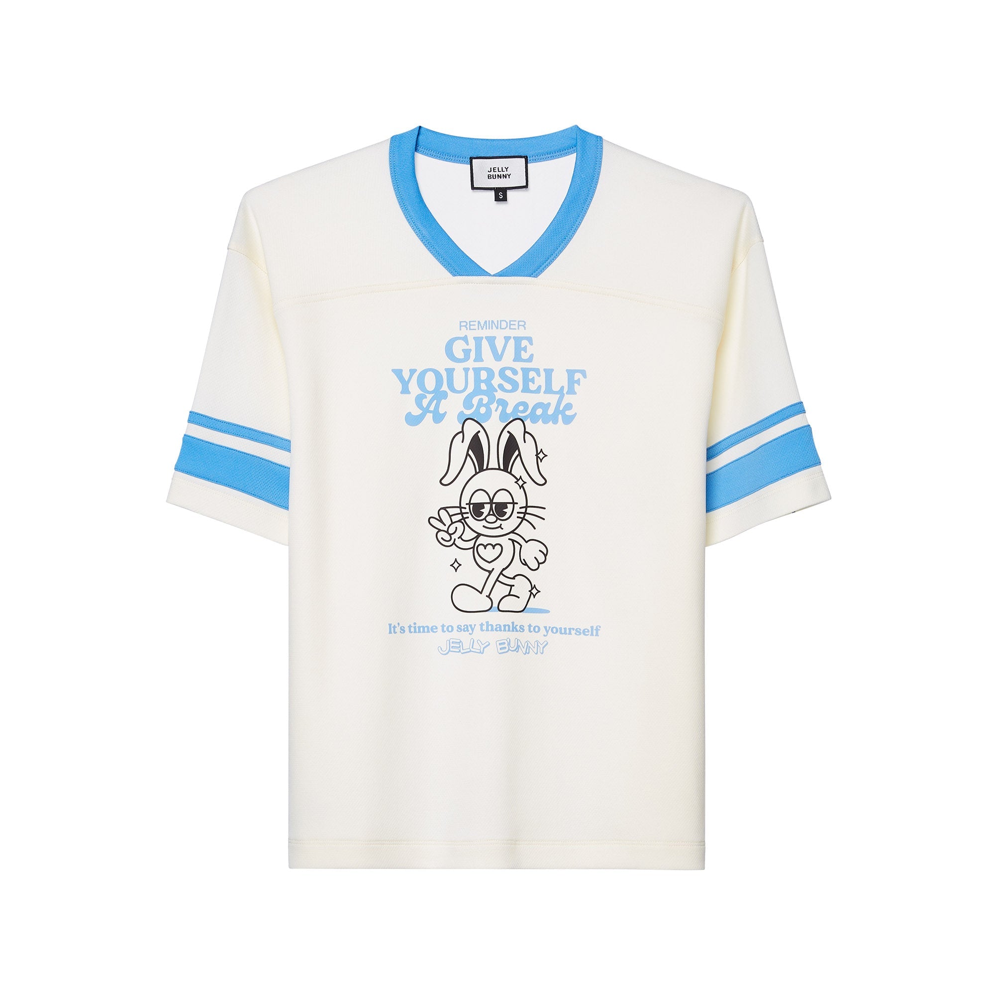 เสื้อฟุตบอลแขนสั้นพิมพ์ลาย Jerme Cream