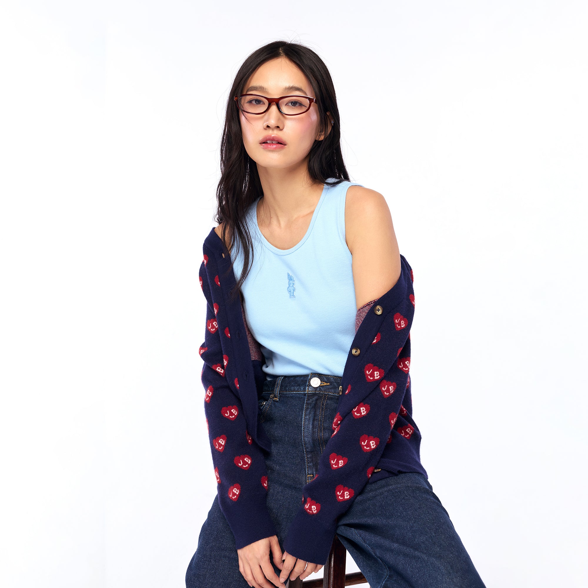 เสื้อกล้ามปักลาย Jerme Blue