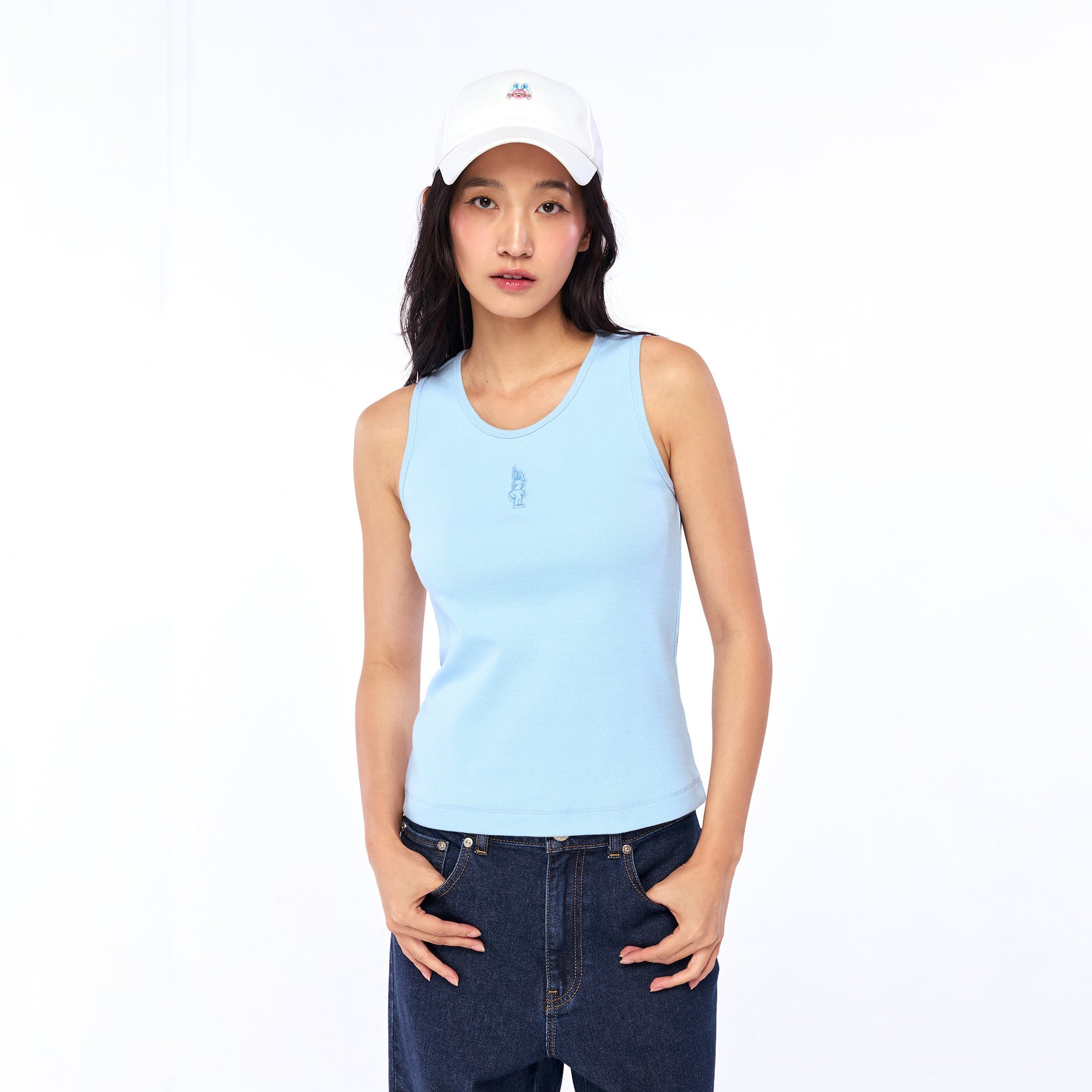 เสื้อกล้ามปักลาย Jerme Blue