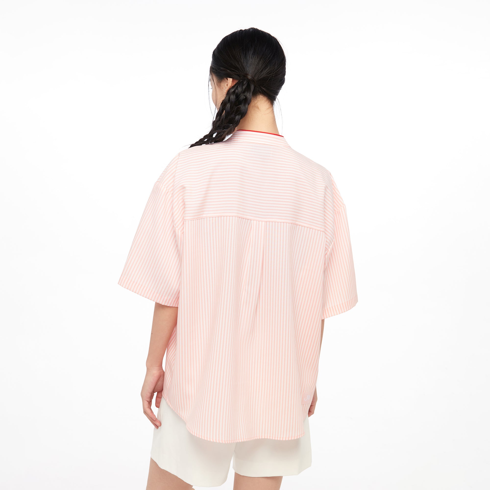 Stripe Mandarin Collar Shirt Multi