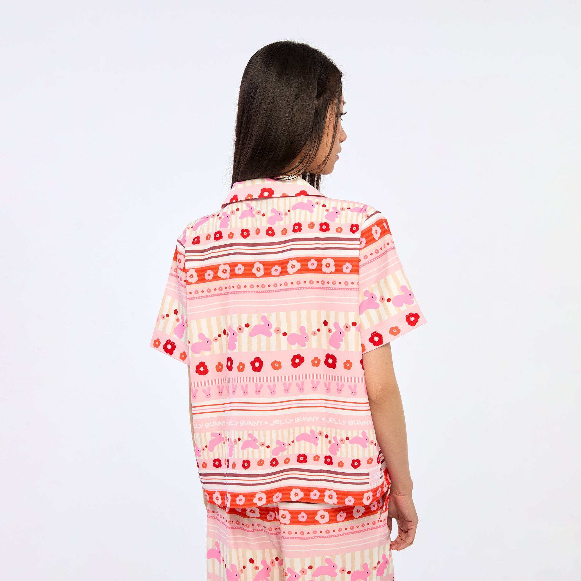 เสื้อเชิ้ตแขนสั้นพิมพ์ลาย Pink