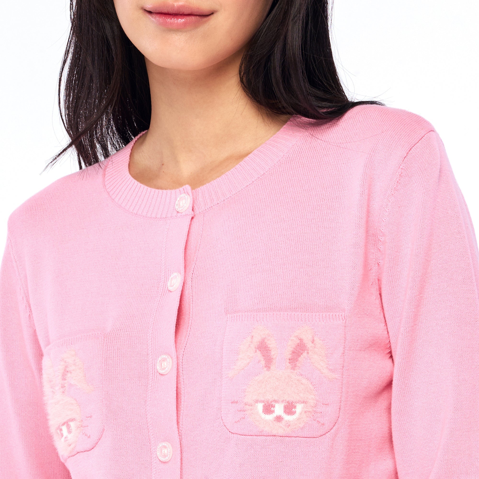 Jerme Chest Pocket Cardigan Pink
