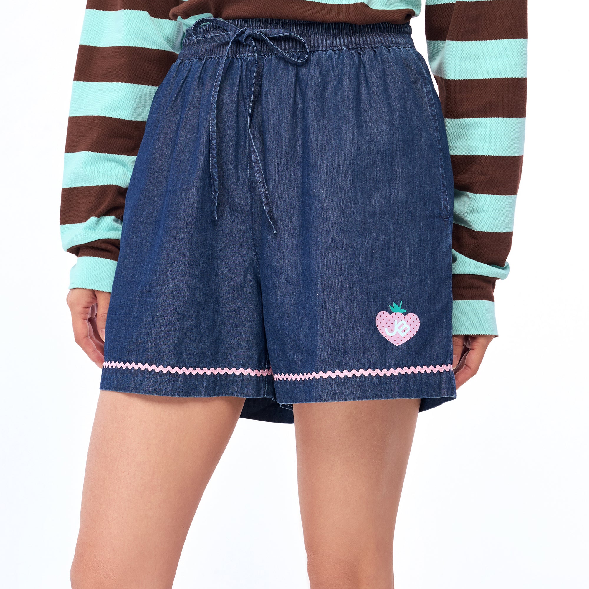 Strawberry Jb Denim Shorts Blue