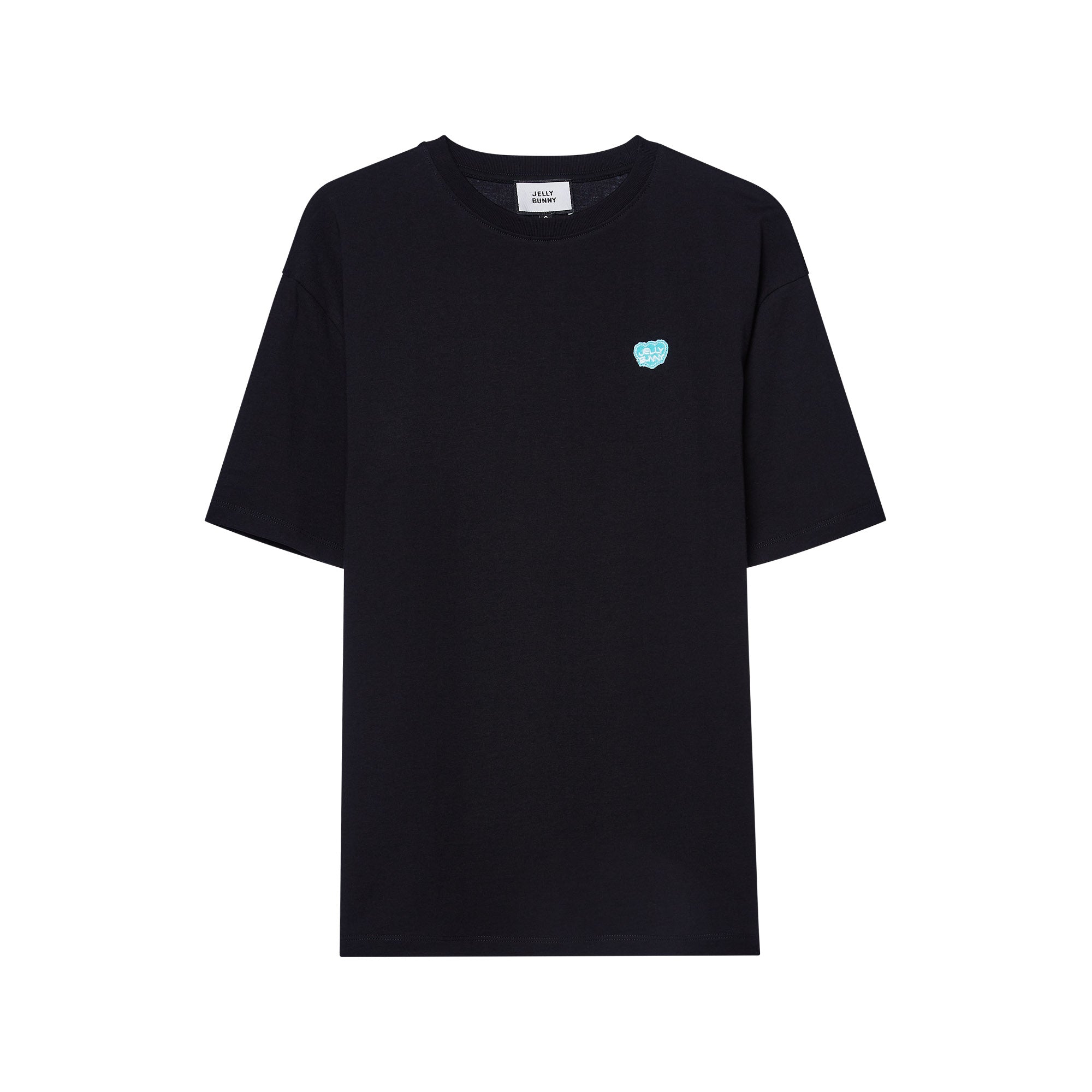 เสื้อยืดแขนสั้นปักแพทช์โลโก้ Black