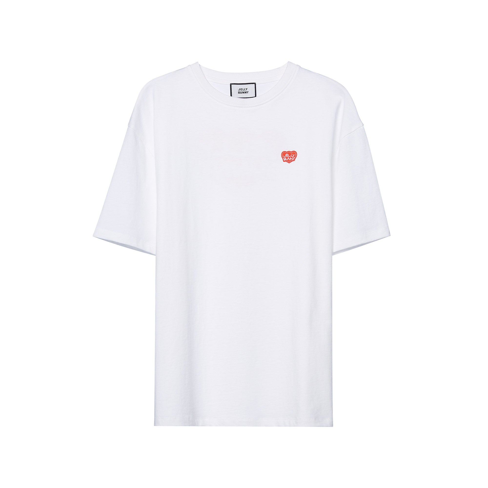 เสื้อยืดแขนสั้นปักแพทช์โลโก้ White