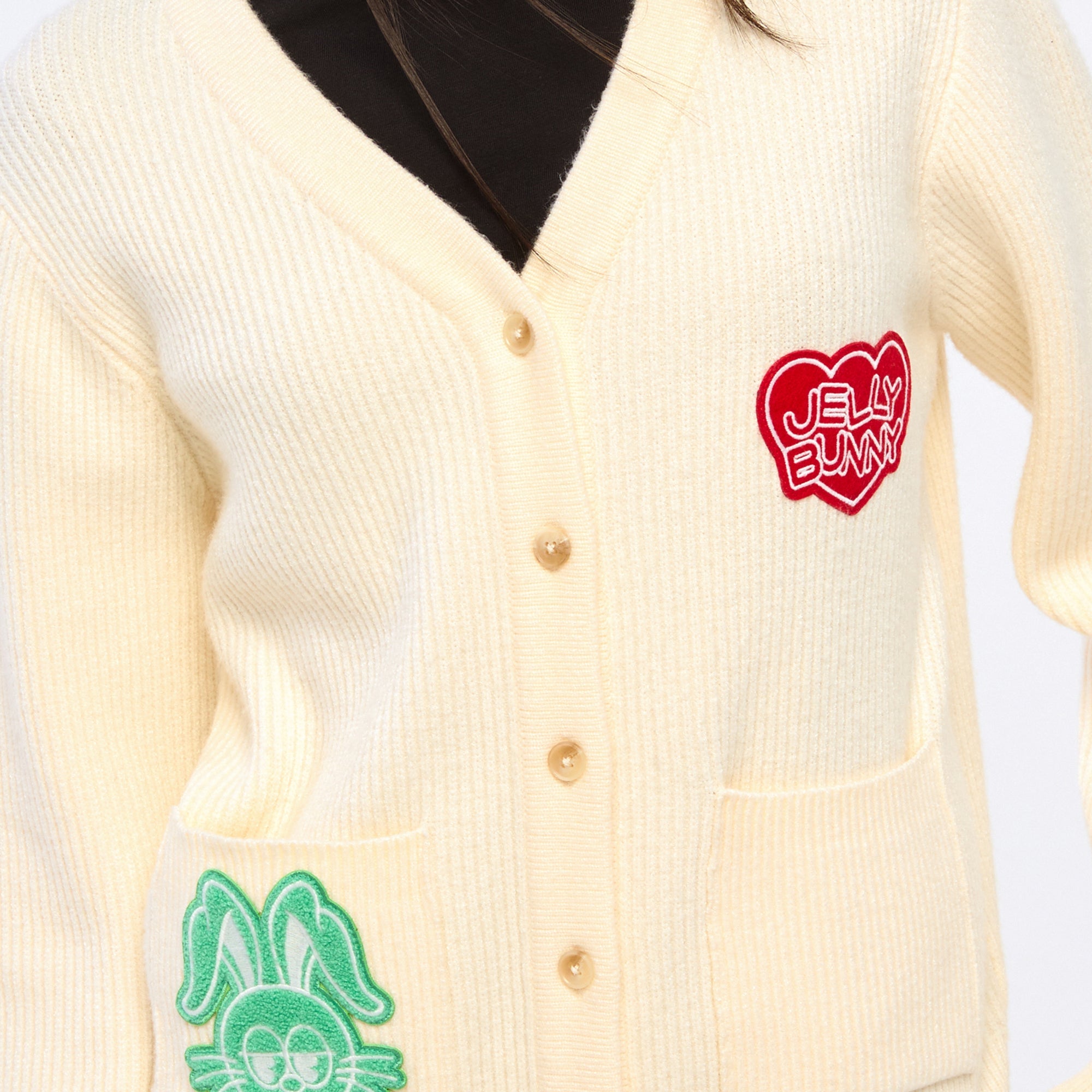 Jerme With Patch Cardigan Cream