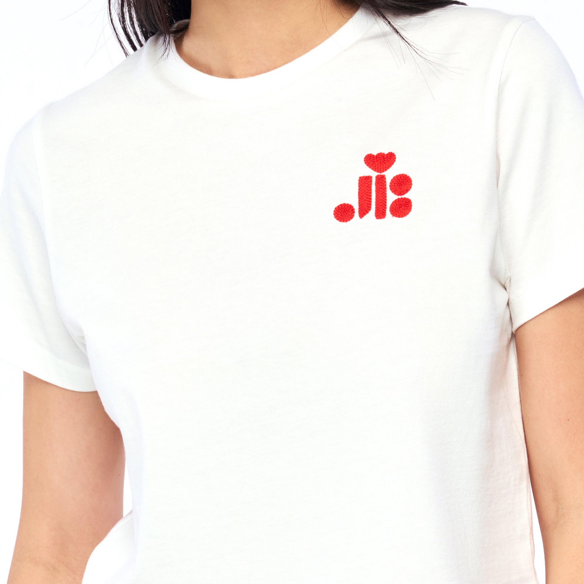 Contrast Logo Crop T-Shirt White