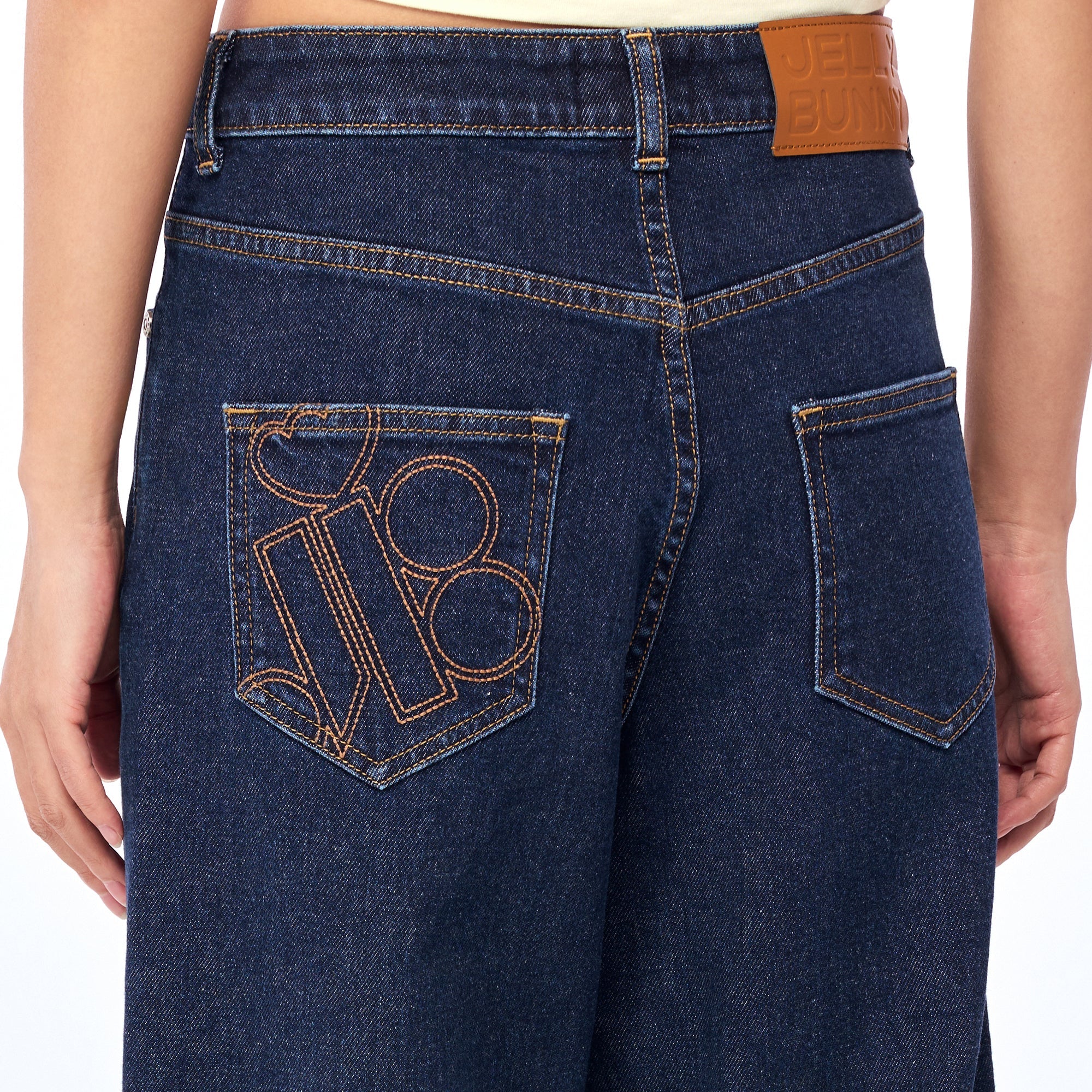 กางเกงเดนิมทรงรีแล็กซ์ Blue