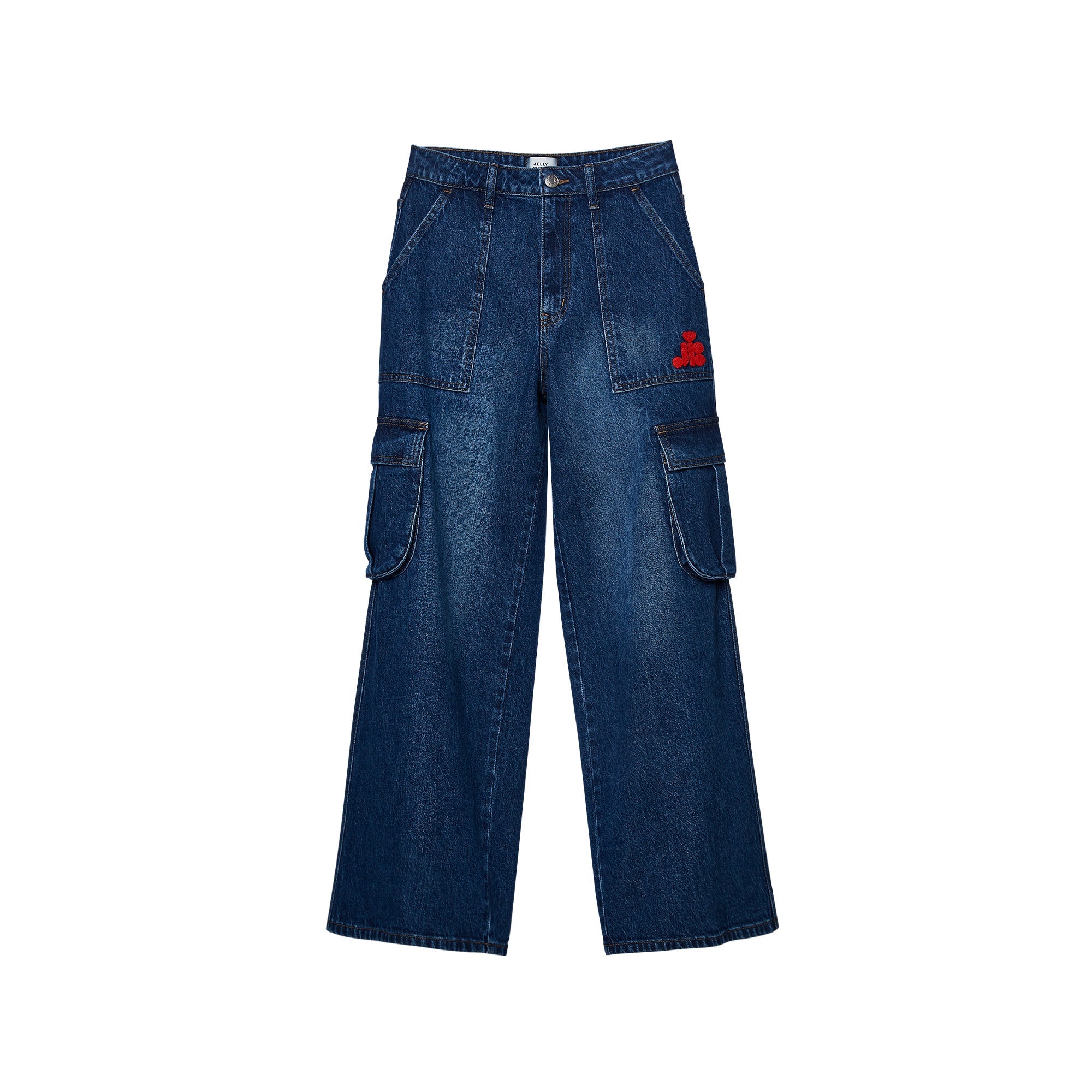 Faded Logo Wide Leg Pants Blue