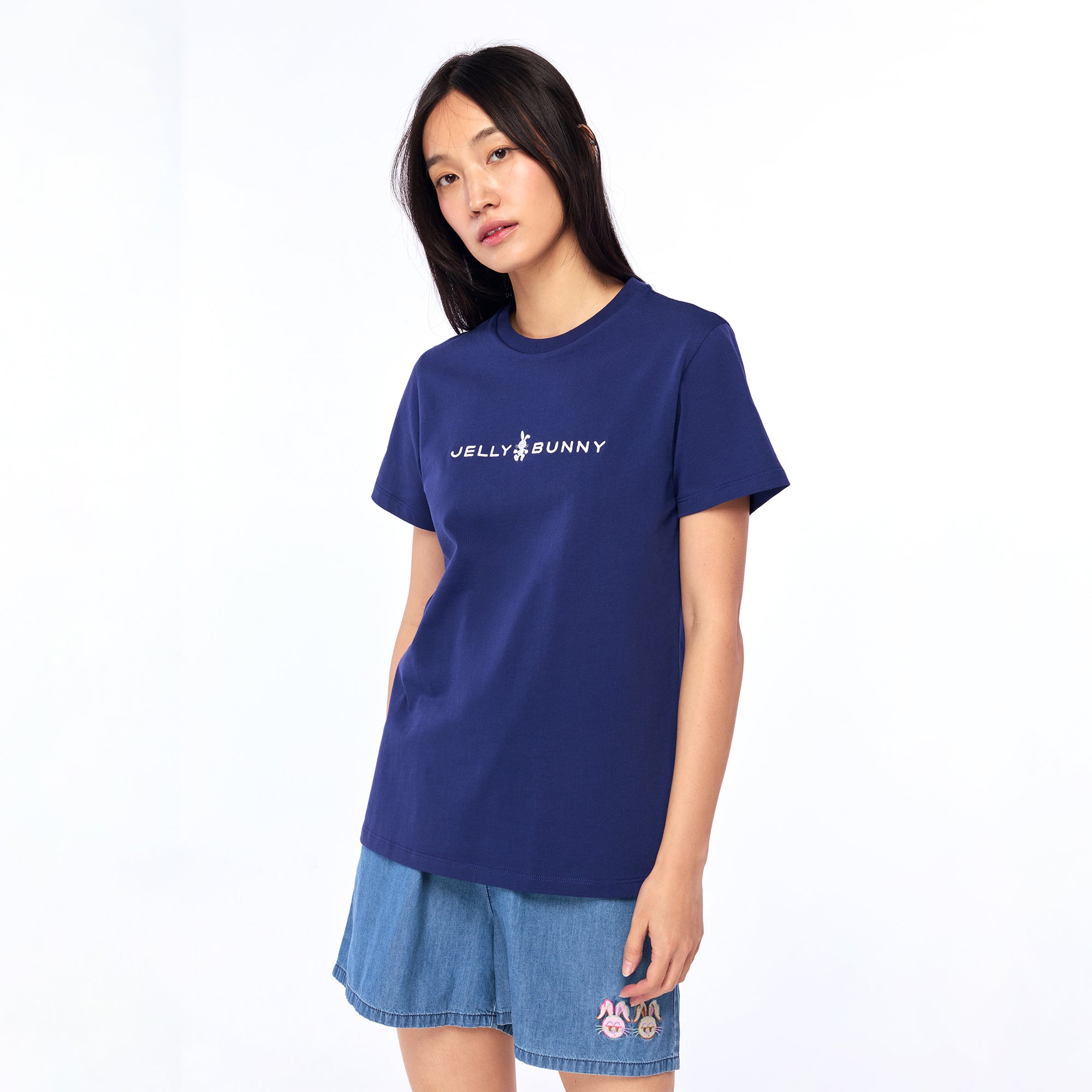 เสื้อยืดแขนสั้นปักโลโก้ Navy