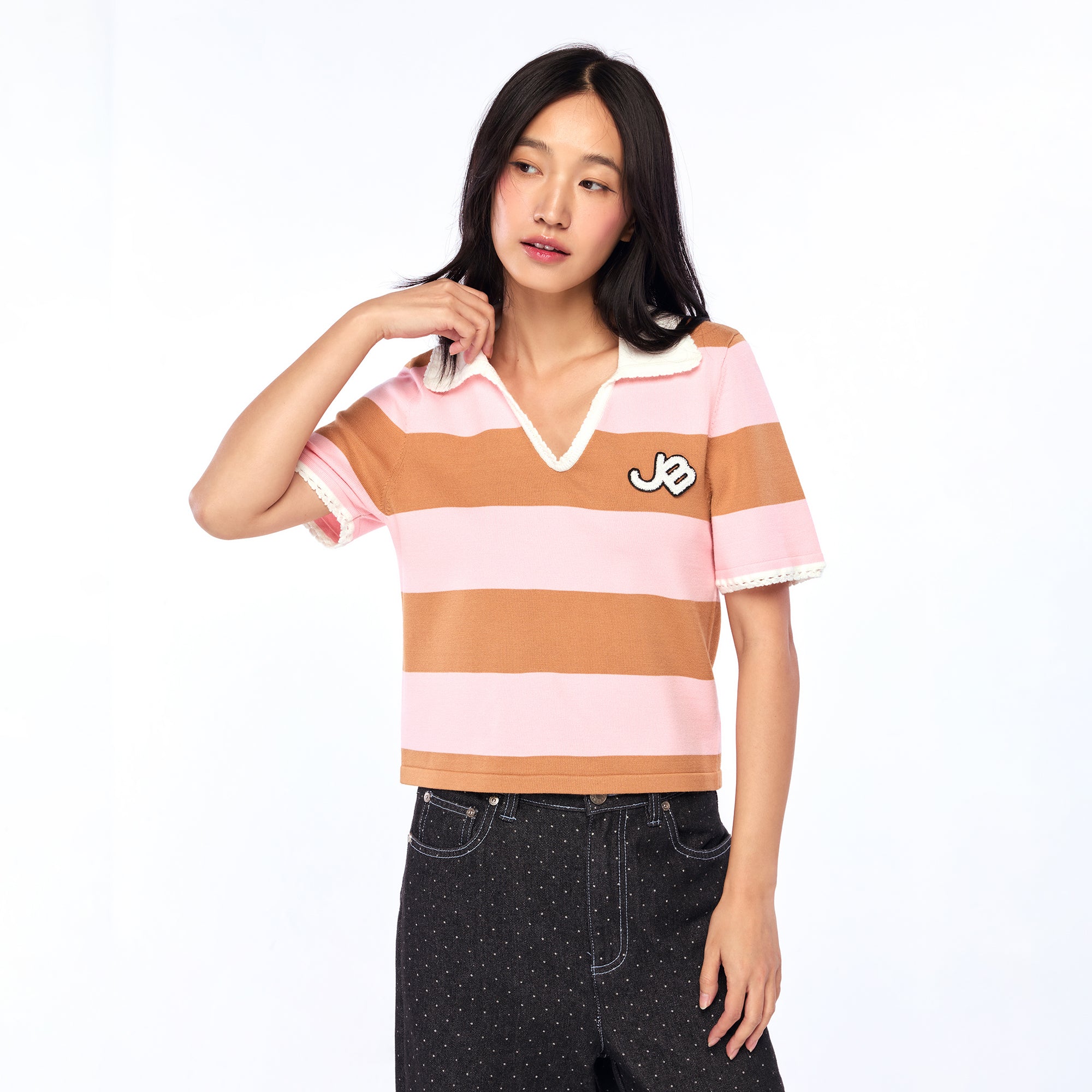 เสื้ื้อยืดแขนสั้นลายโพลกาดอท Multi