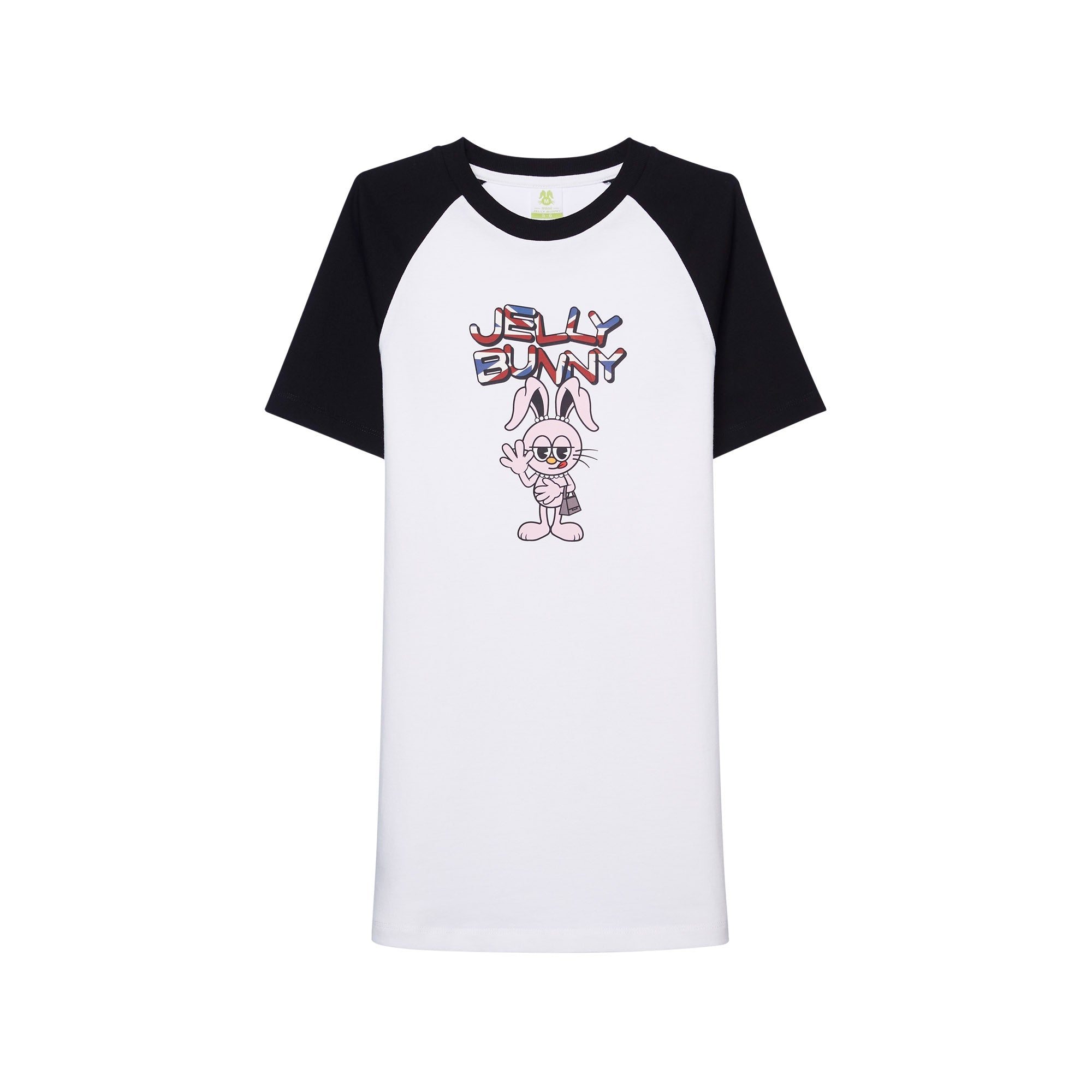 Jeremy Contrast Sleeve Graphic Dress For Mini Girls White