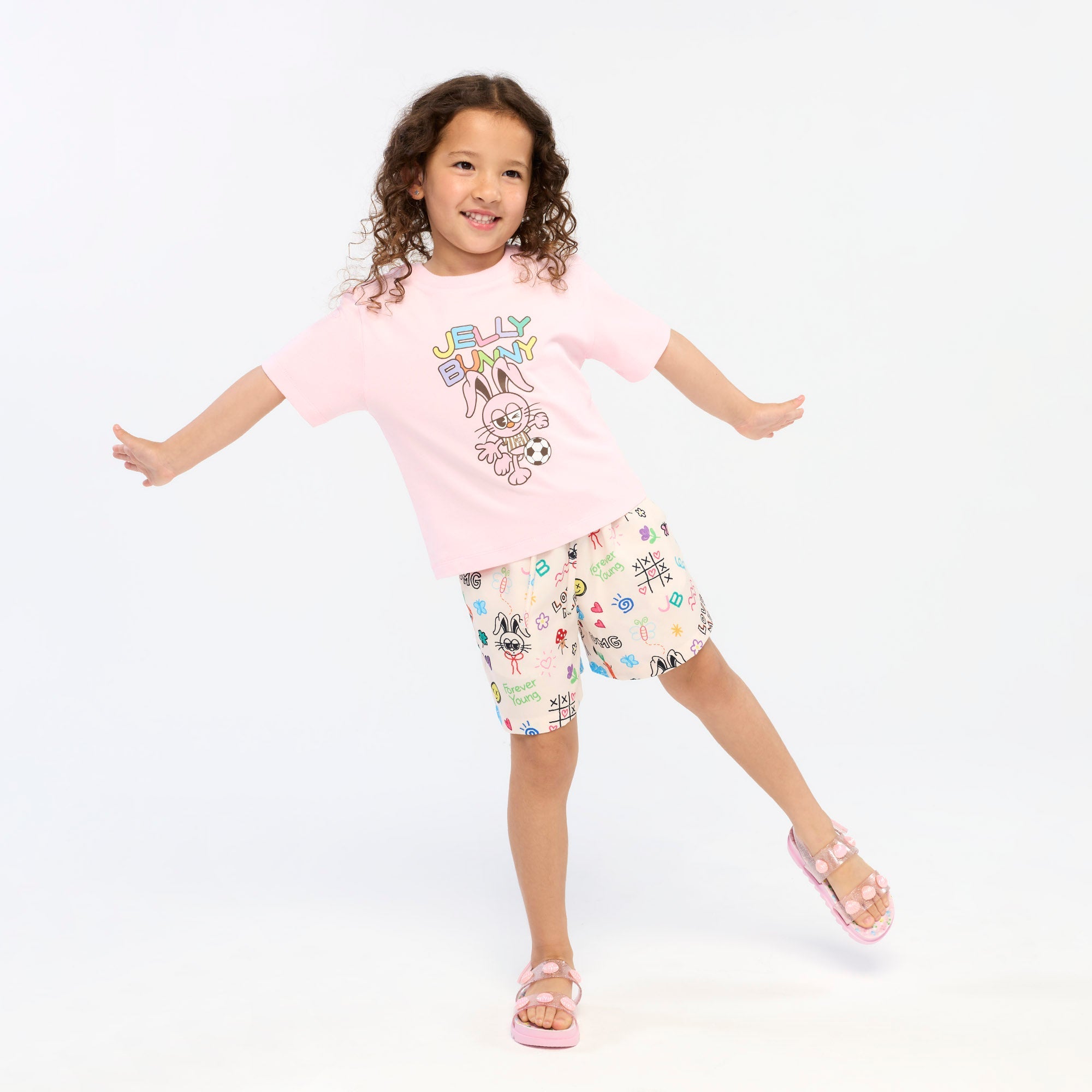 Jeremy Graphic T-Shirt For Mini Girl
 Pink