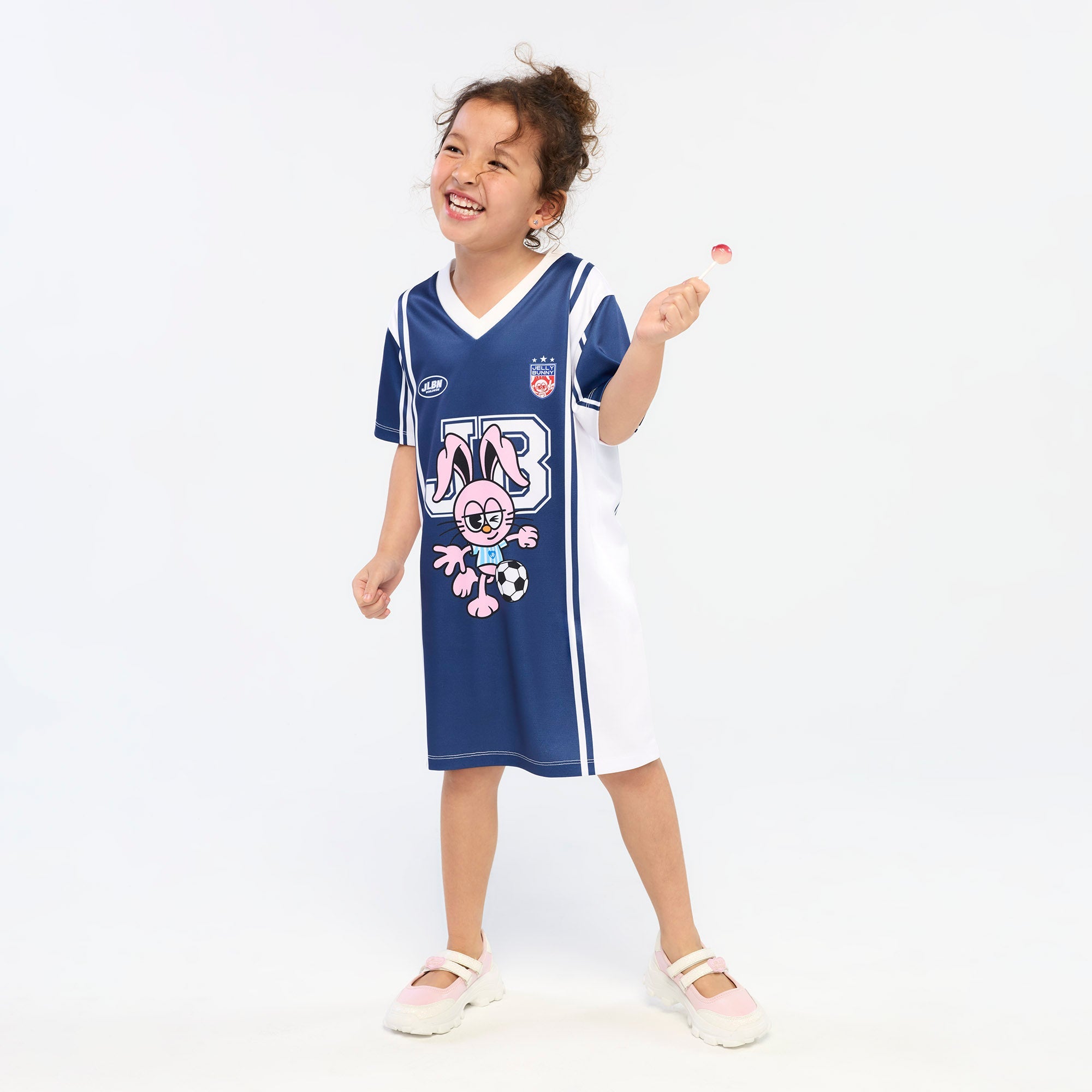 Jeremy Football Dress For Mini Girls Printed Navy
