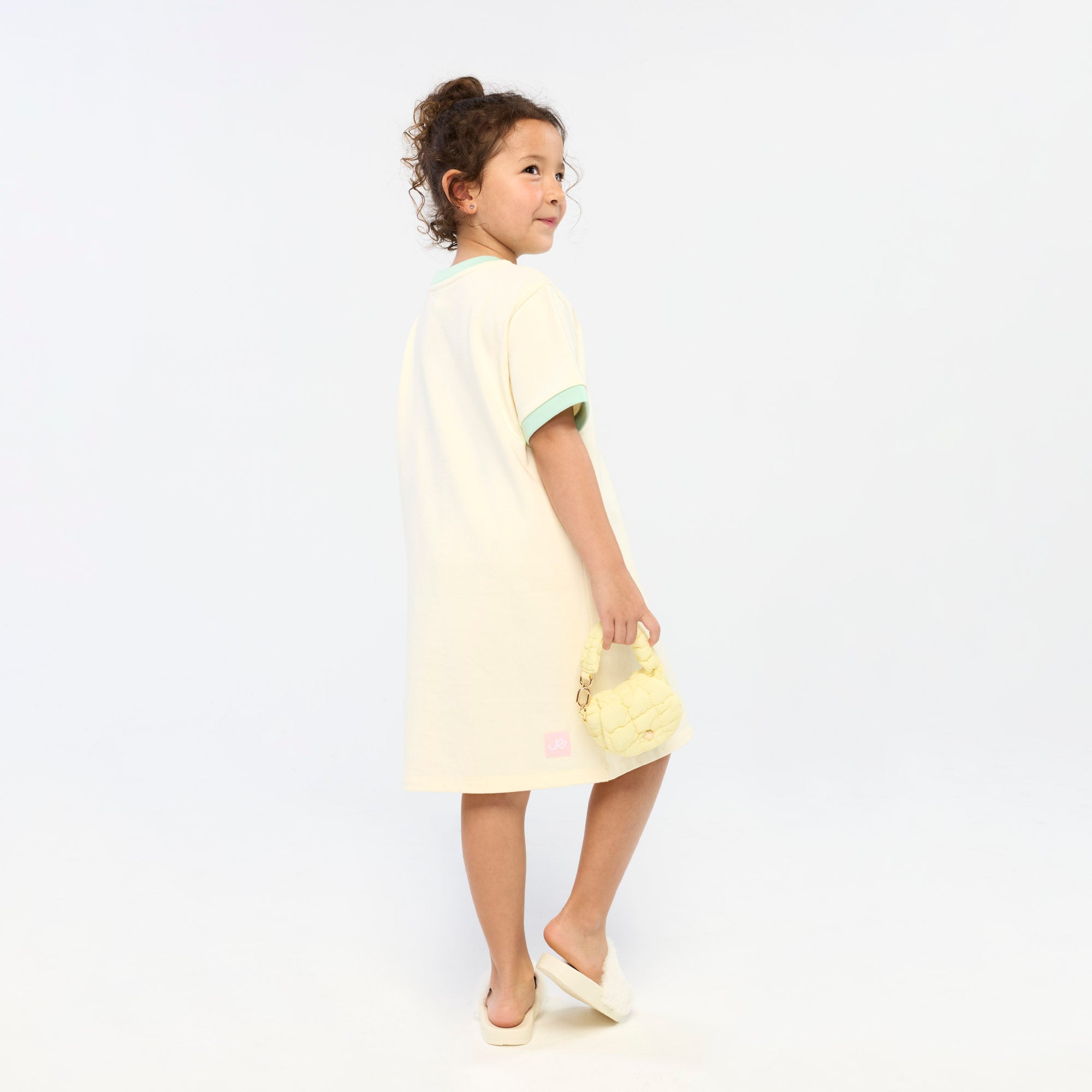 Worldwide Graphic Dress For Mini Girls Cream