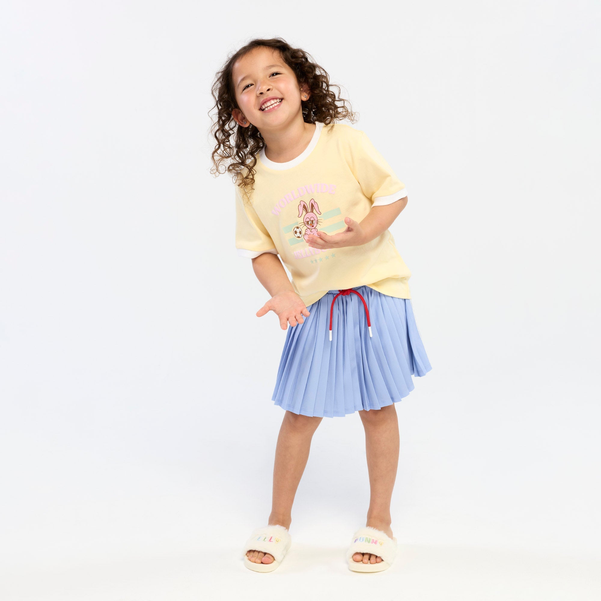 Worldwide Graphic T-Shirt For Mini Girls Yellow