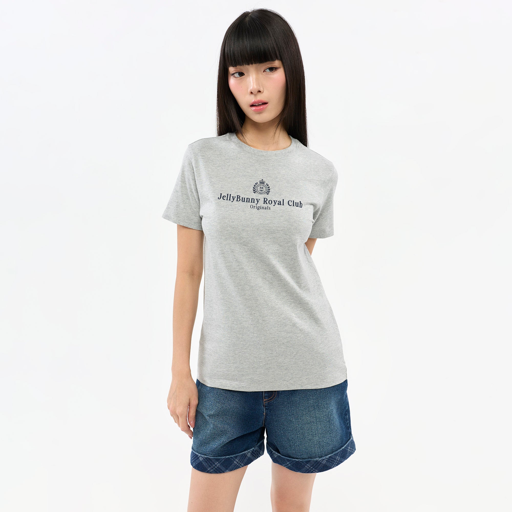 เสื้อยืดแขนสั้นลายพิมพ์ Royal Club
 Grey