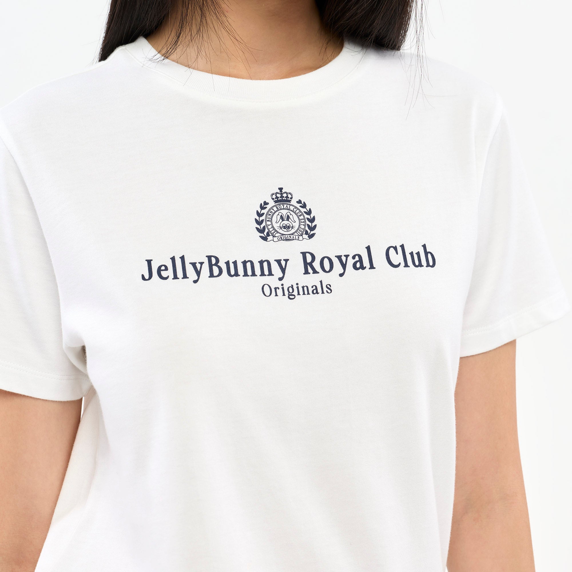 เสื้อยืดแขนสั้นลายพิมพ์ Royal Club
 White