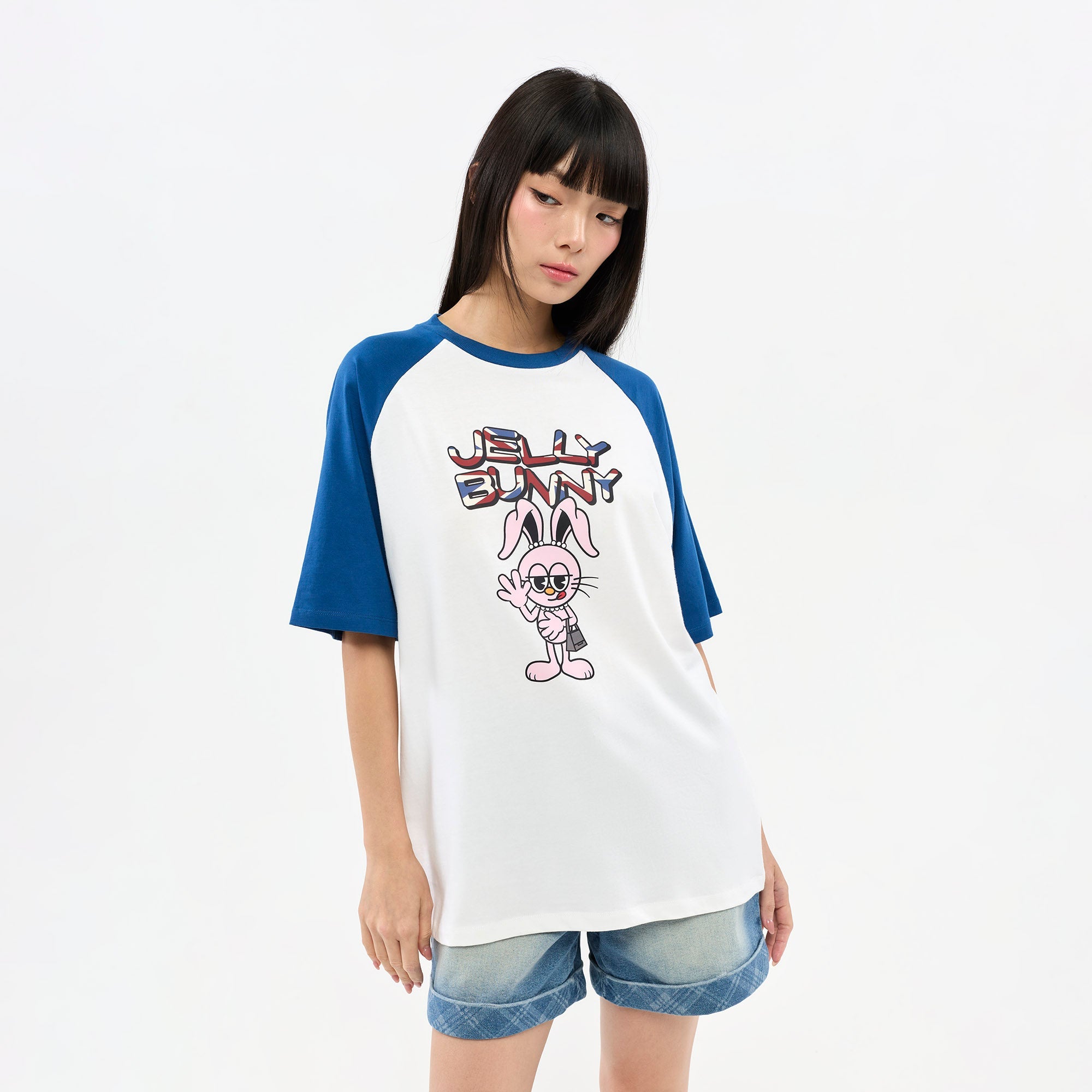 Jeremy Contrast Sleeve Graphic T-Shirt Navy