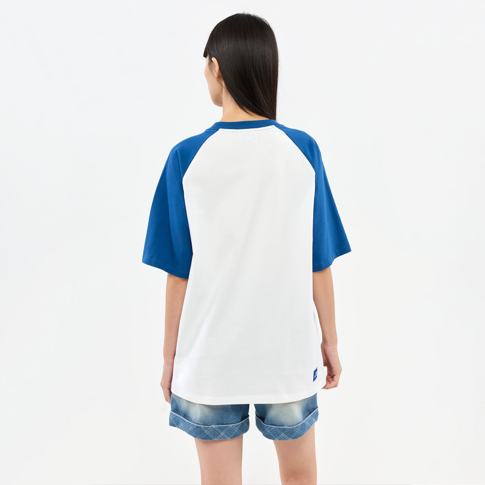 Jeremy Contrast Sleeve Graphic T-Shirt Navy