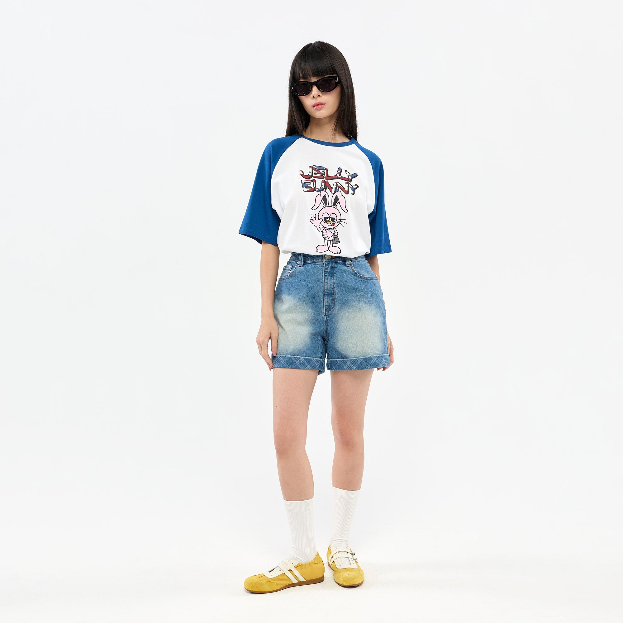 Jeremy Contrast Sleeve Graphic T-Shirt Navy