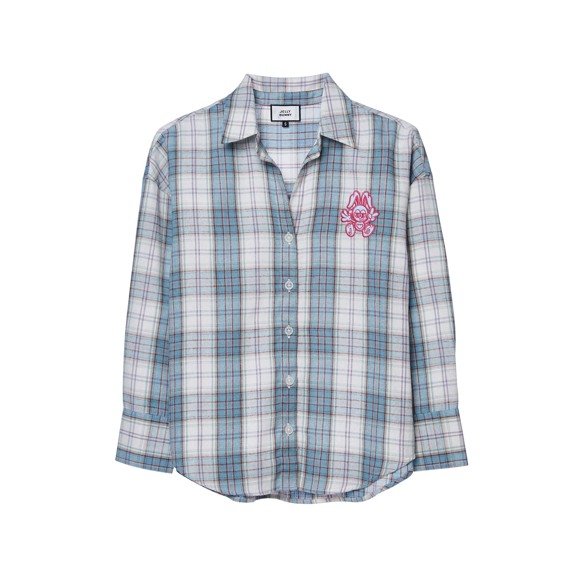 Plaid Embroidered Long Sleeve Shirt Check Multi