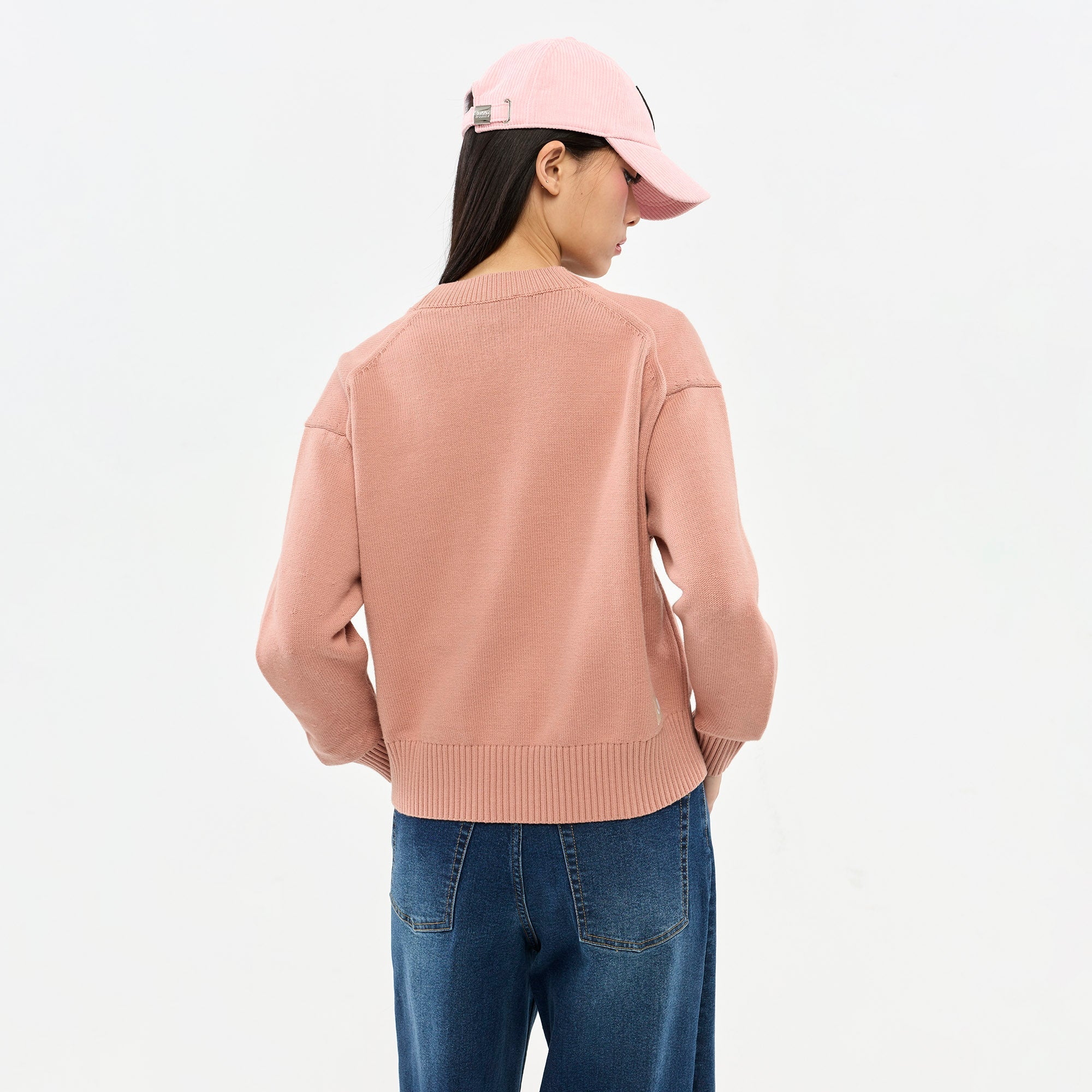 Embroidered Cardigan Peach