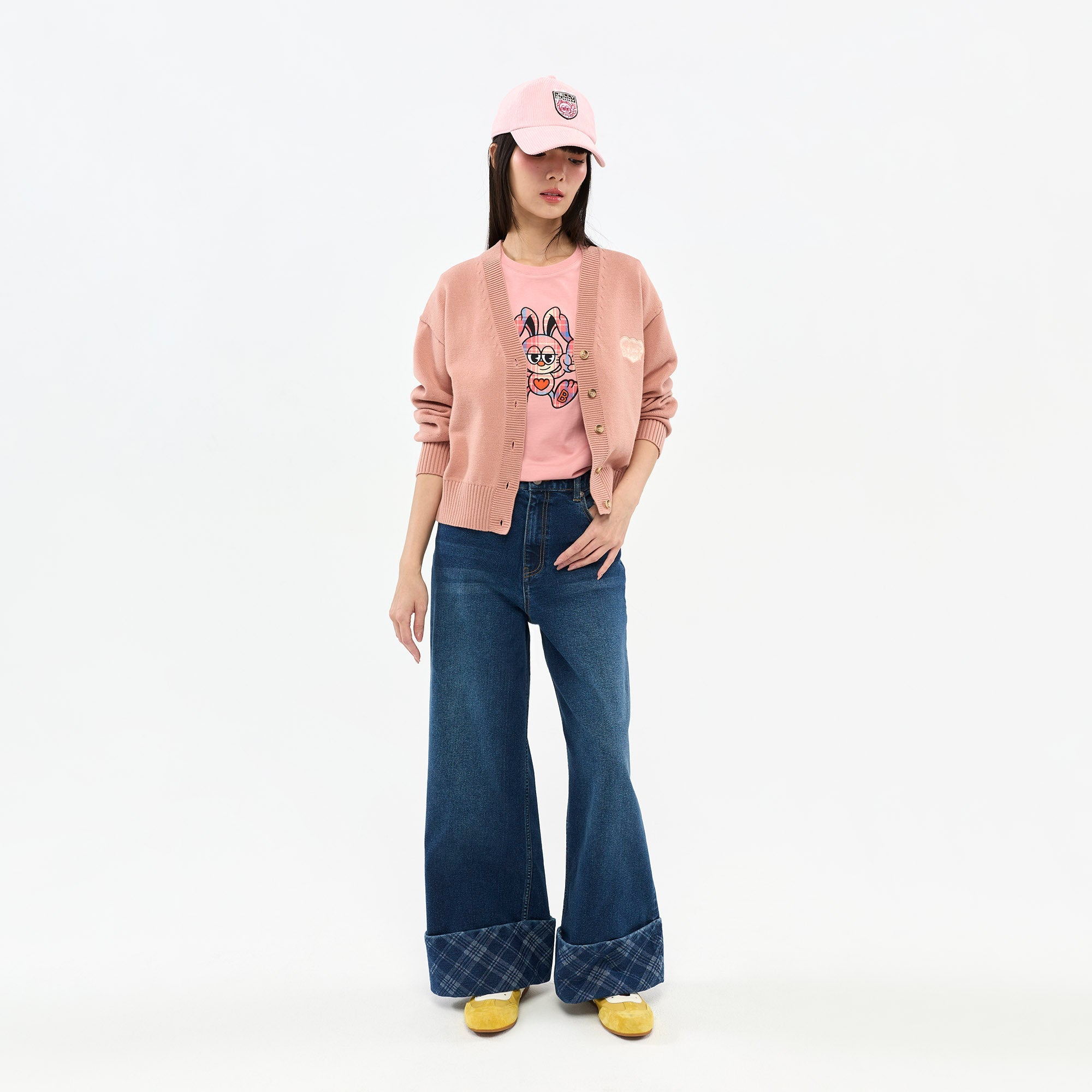 Embroidered Cardigan Peach