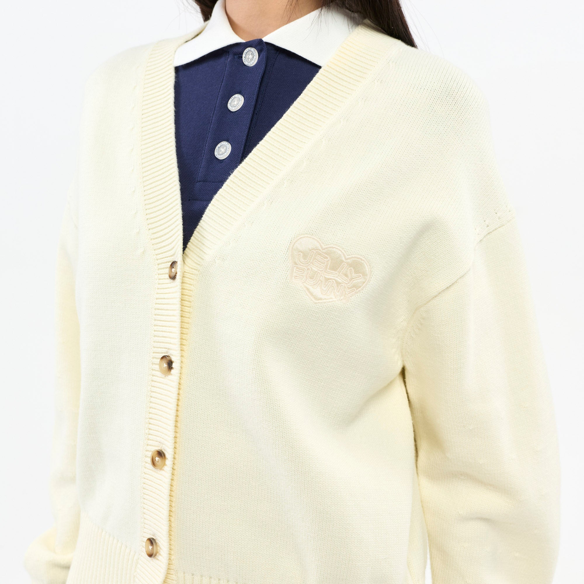 Embroidered Cardigan Cream