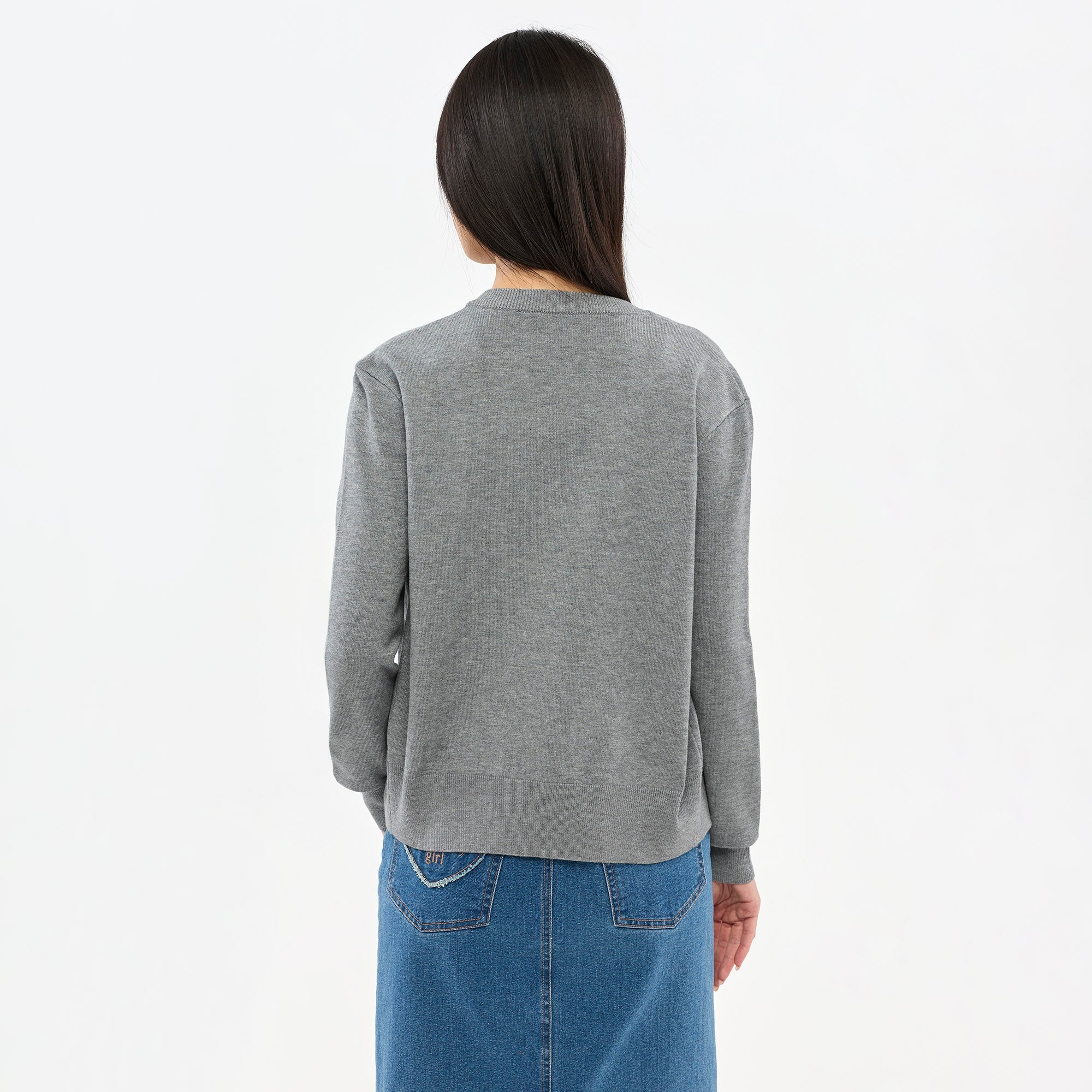 เซ็ตคาร์ดิแกนถักและเสื้อกล้ามถัก Grey