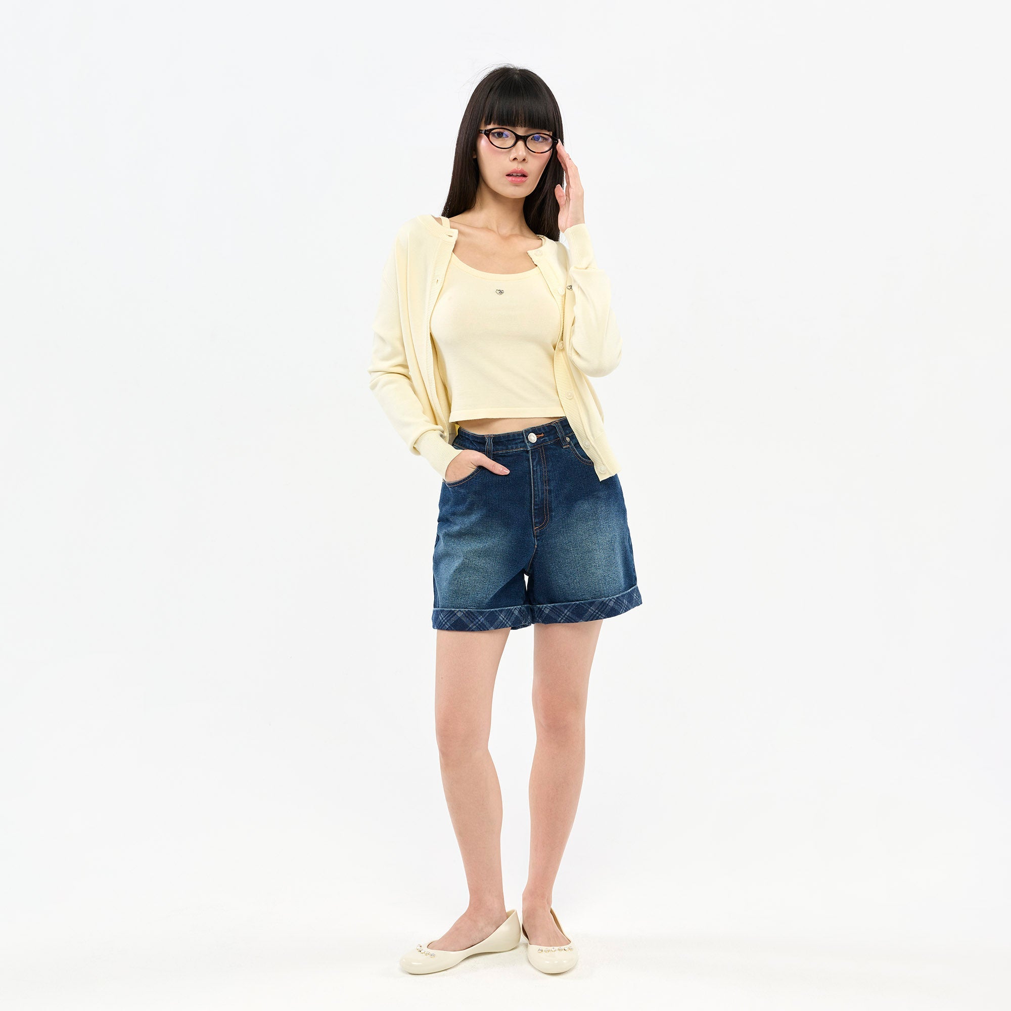 เซ็ตคาร์ดิแกนถักและเสื้อกล้ามถัก Off-White