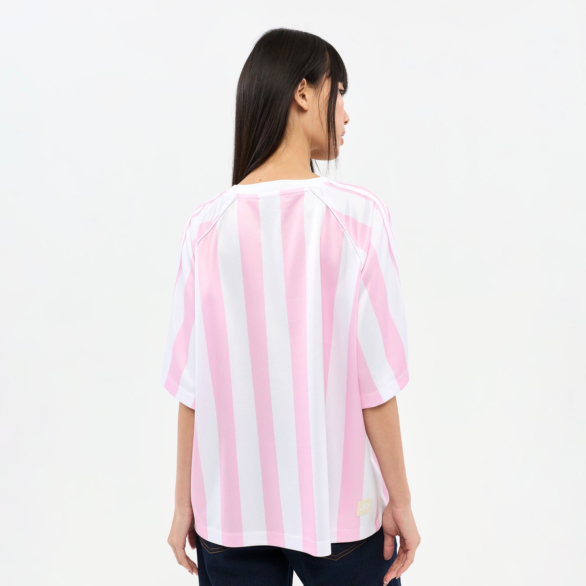 เสื้อยืดแขนสั้นลายทาง Hello Kitty Pink
