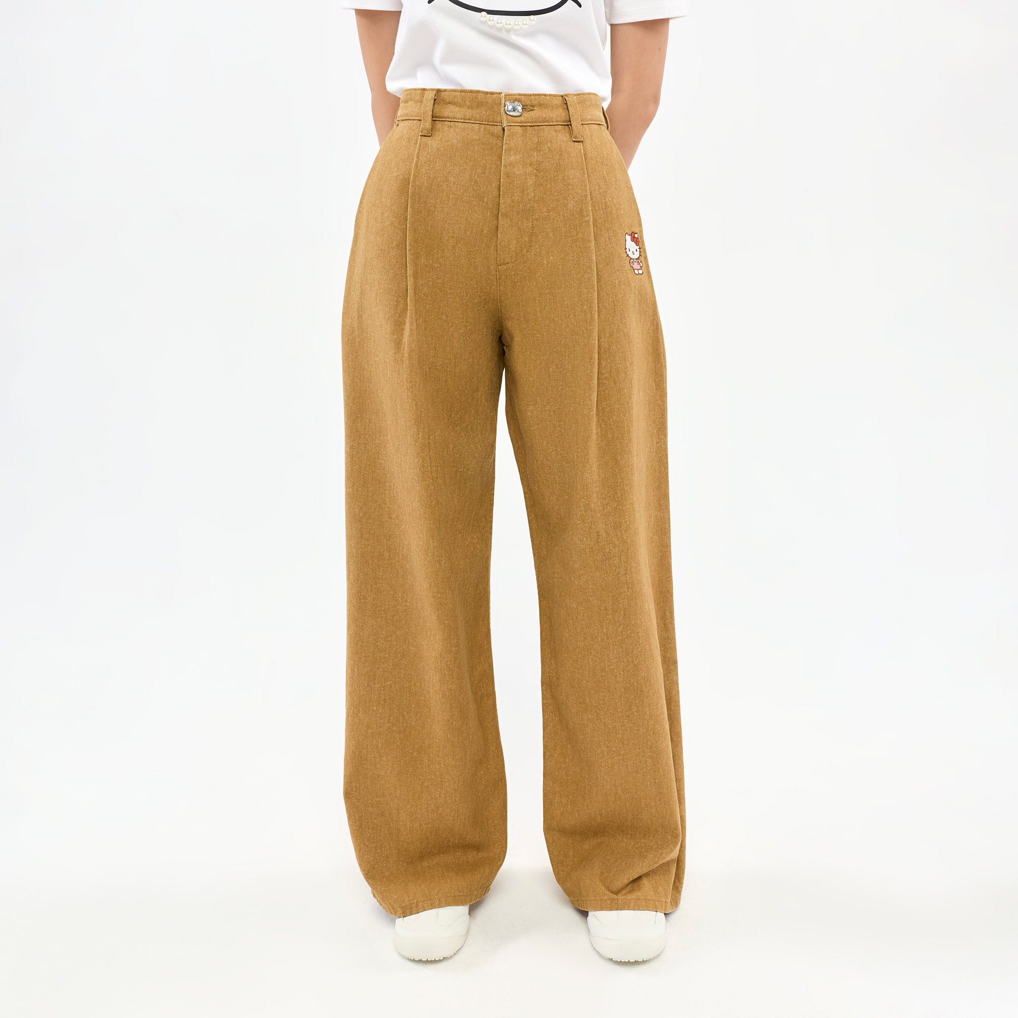 กางเกงขายาวขากว้าง Hello Kitty Brown
