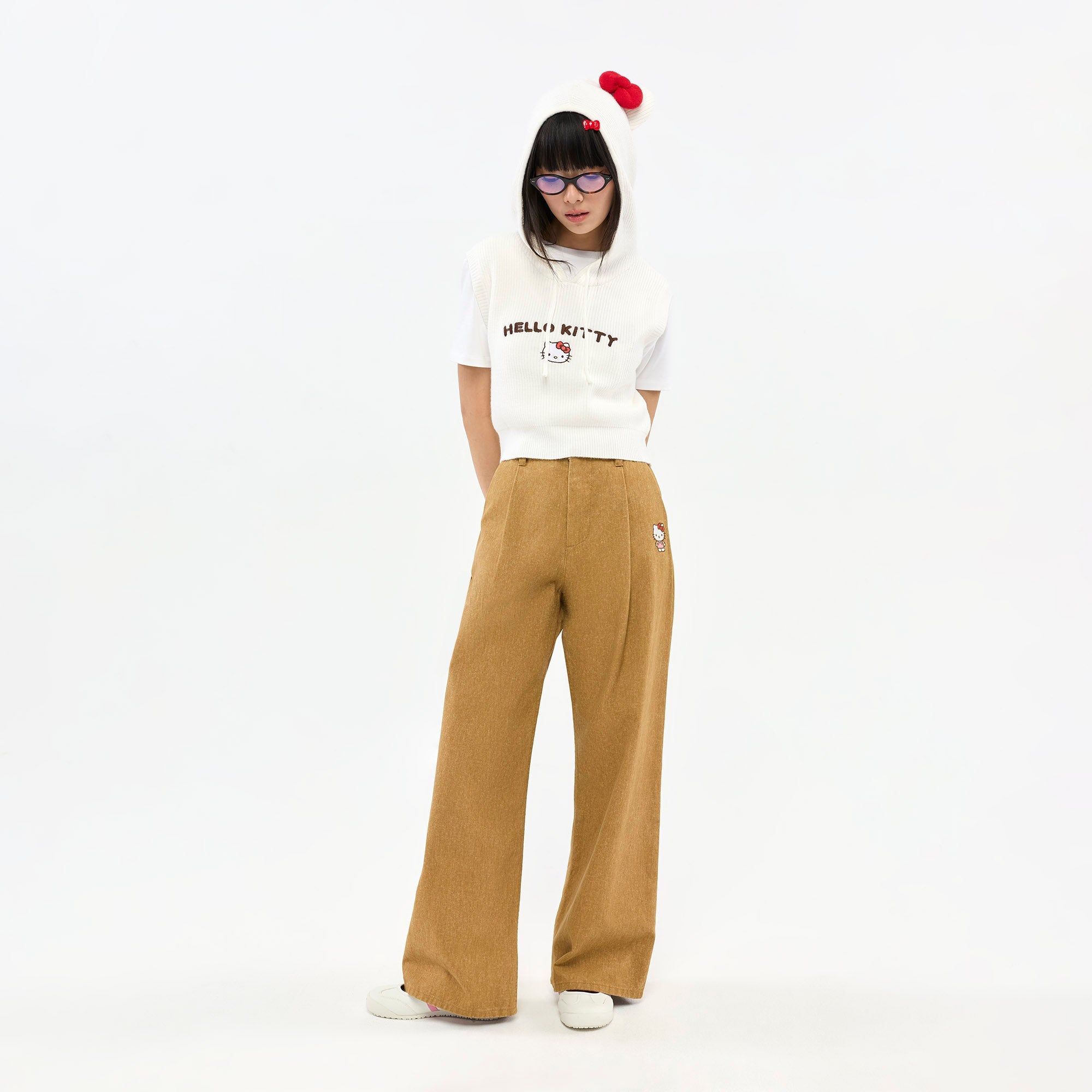 กางเกงขายาวขากว้าง Hello Kitty Brown