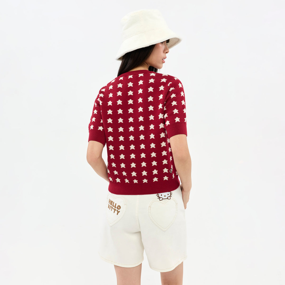 [ JB x Hello kitty ] เสื้อยืดแขนสั้นลาย Hello Kitty Christmas White