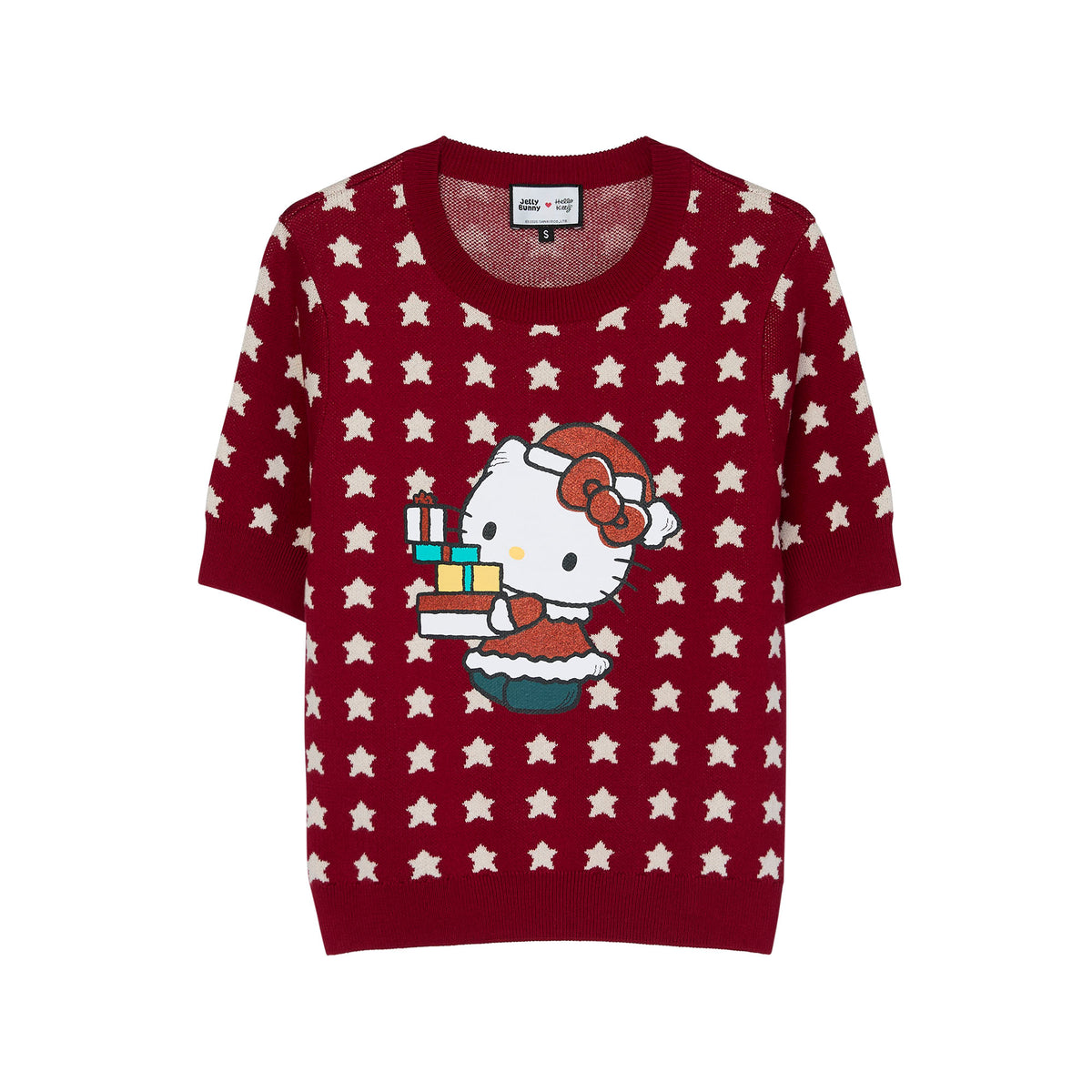 [ JB x Hello kitty ] เสื้อยืดแขนสั้นลาย Hello Kitty Christmas White