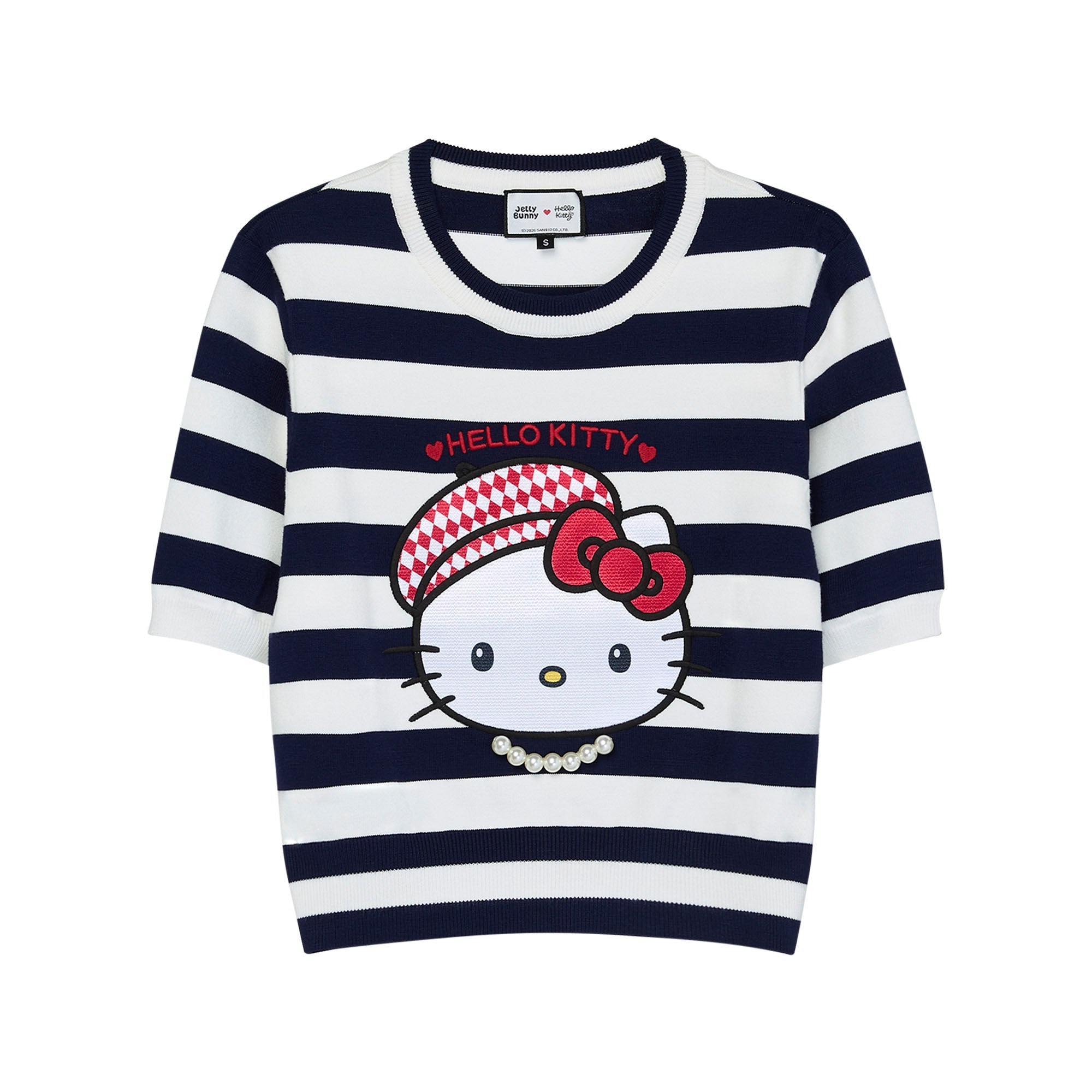 เสื้อยืดผ้าถักลายทาง Hello Kitty Multi Color