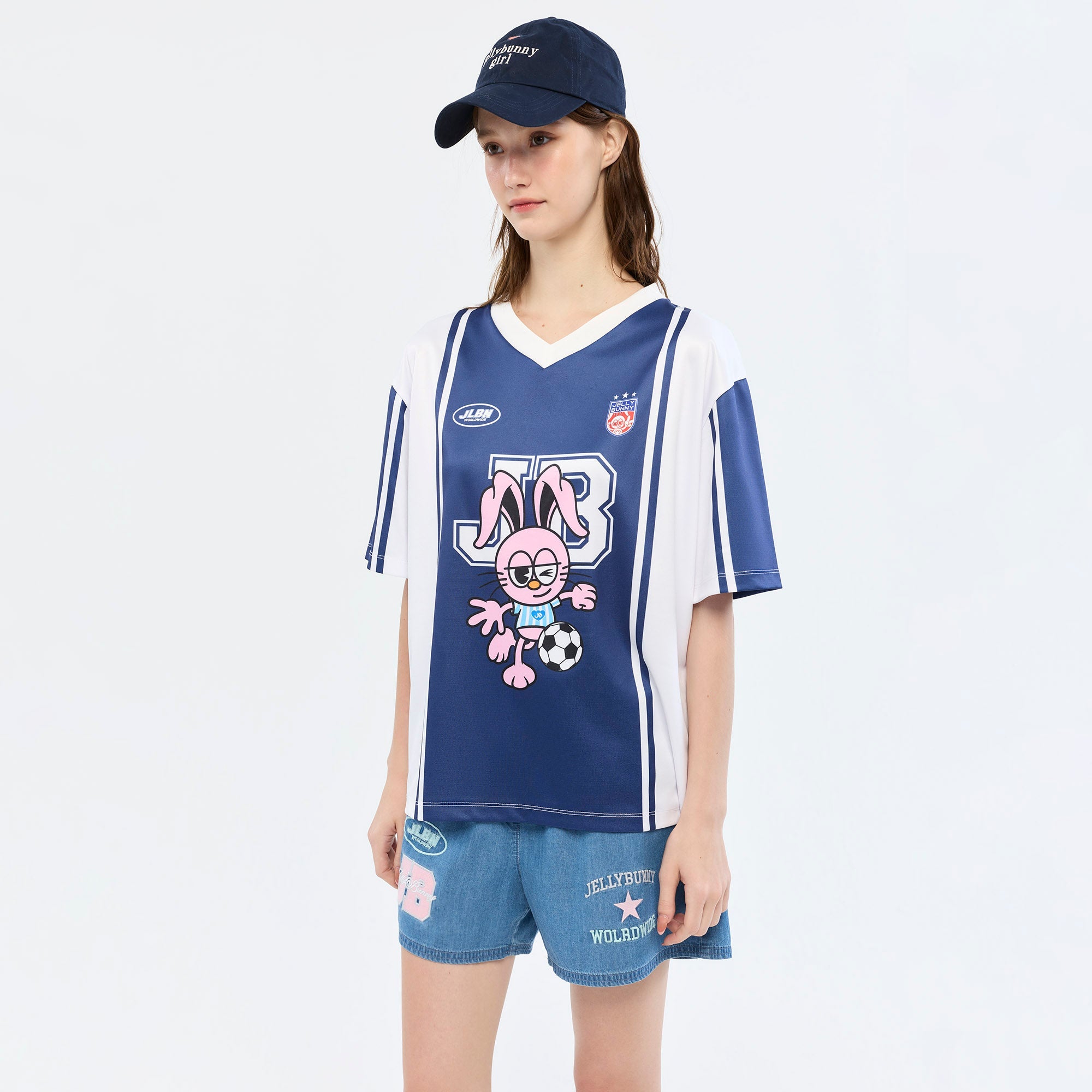 Jeremy Football Graphic T-Shirt Printed Navy