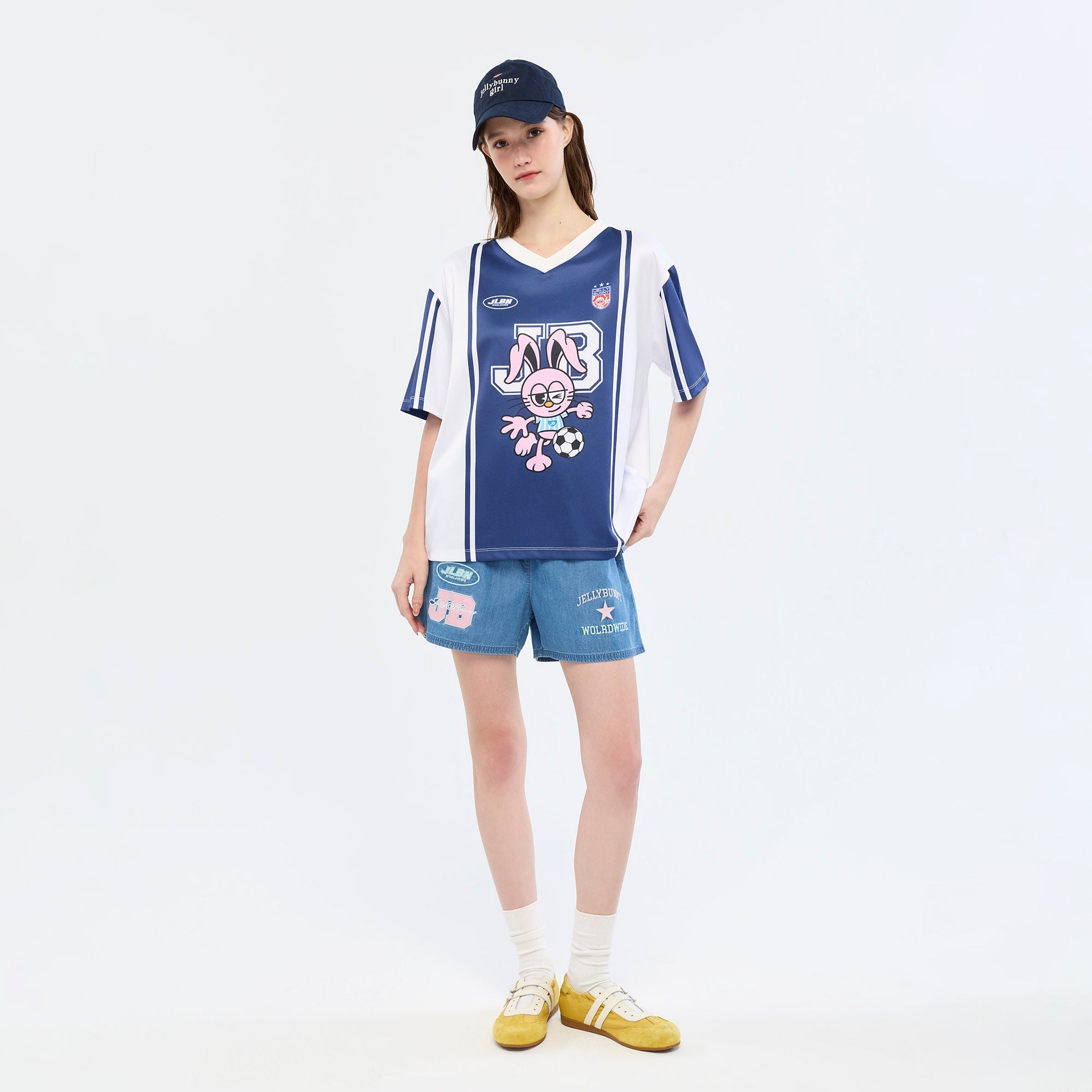 Jeremy Football Graphic T-Shirt Printed Navy