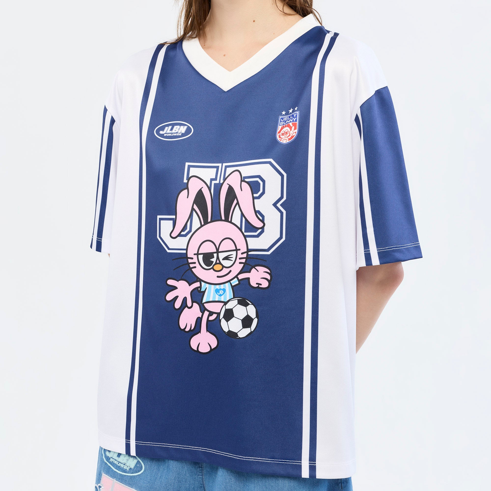 Jeremy Football Graphic T-Shirt Printed Navy