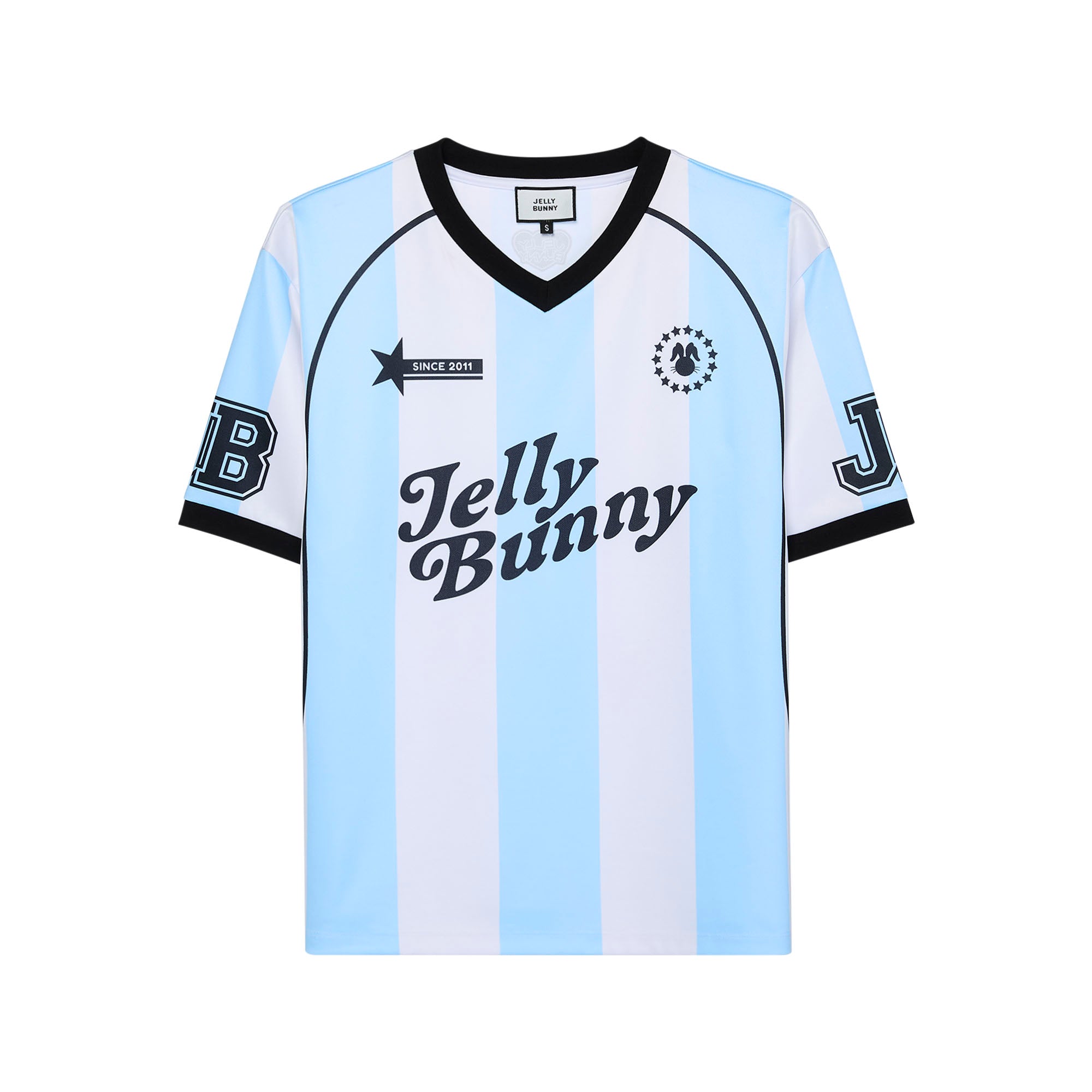 เสื้อยืดแขนสั้นลายทางสไตล์ฟุตบอล