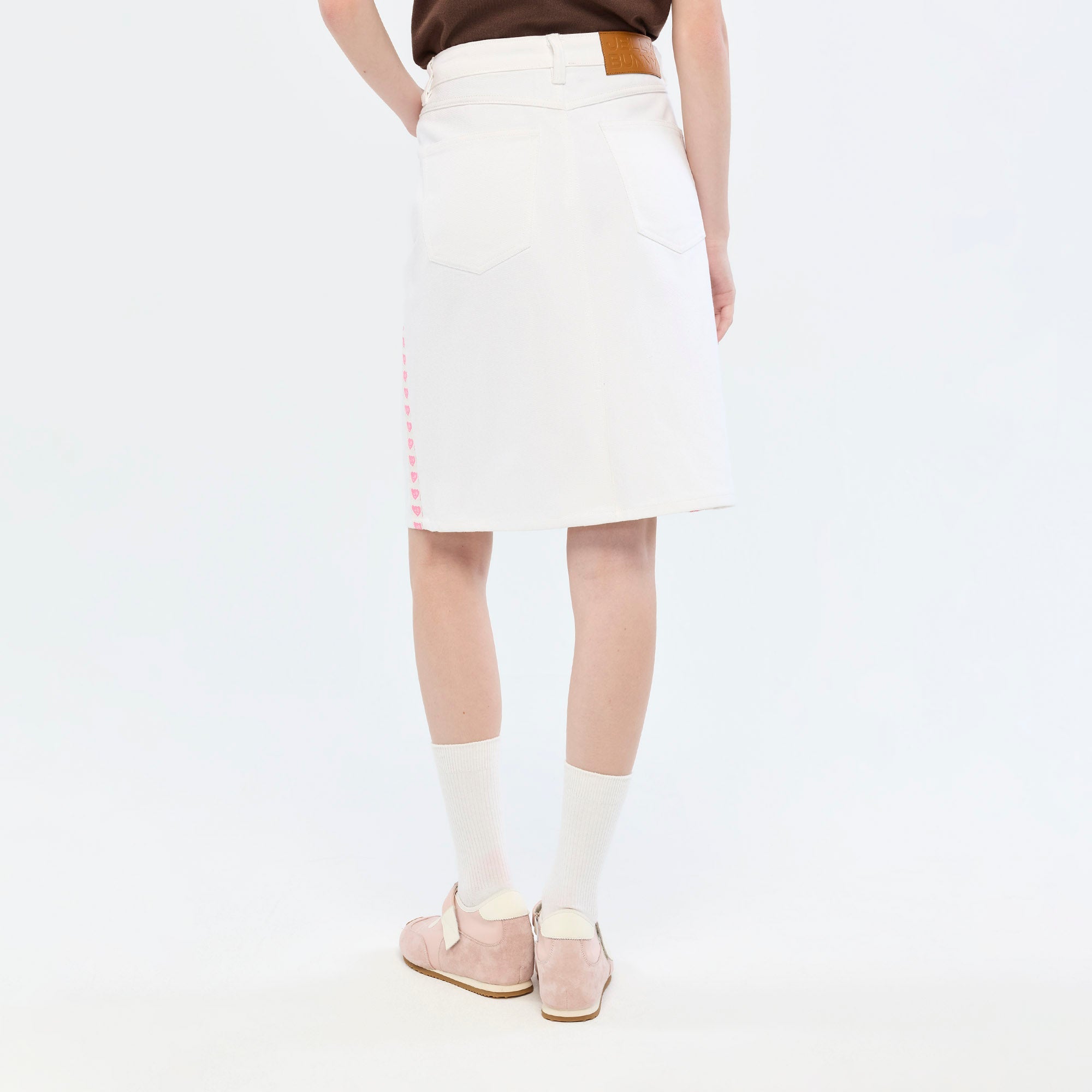 Logo Tape Mini Skirt White