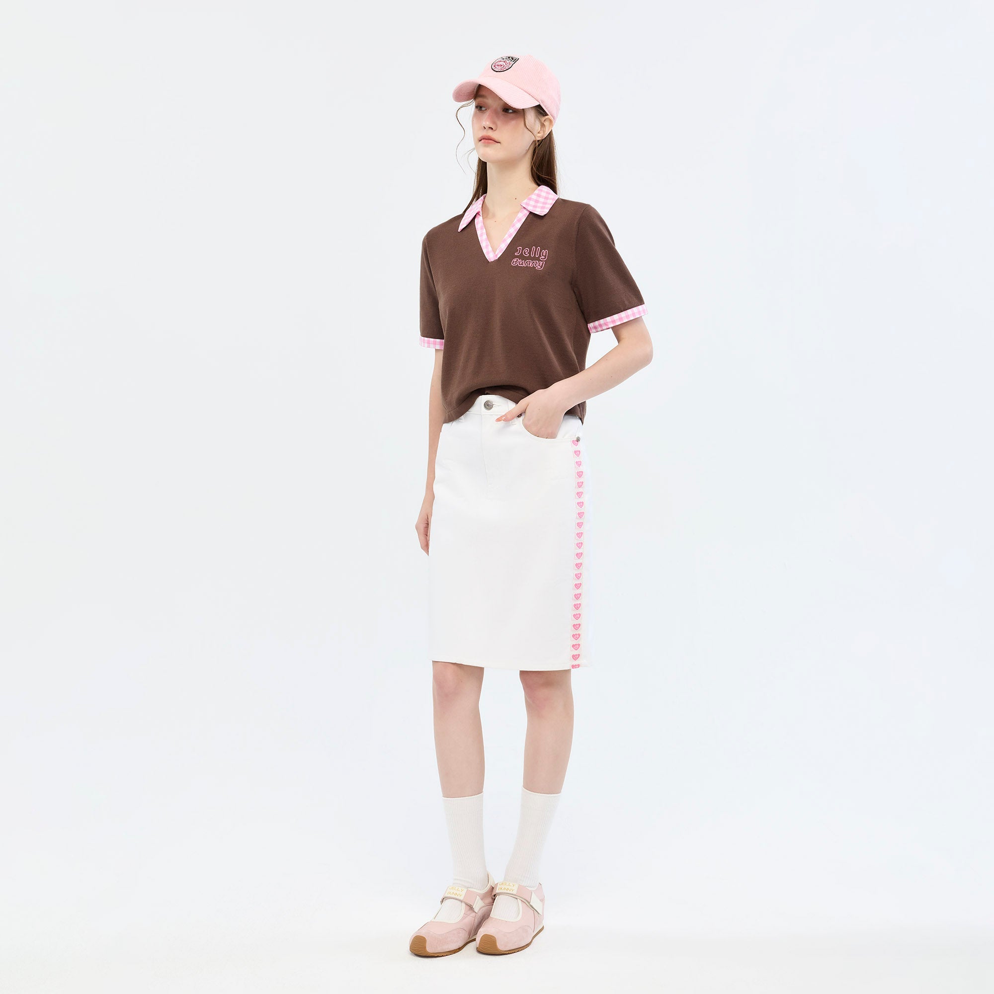 Logo Tape Mini Skirt White