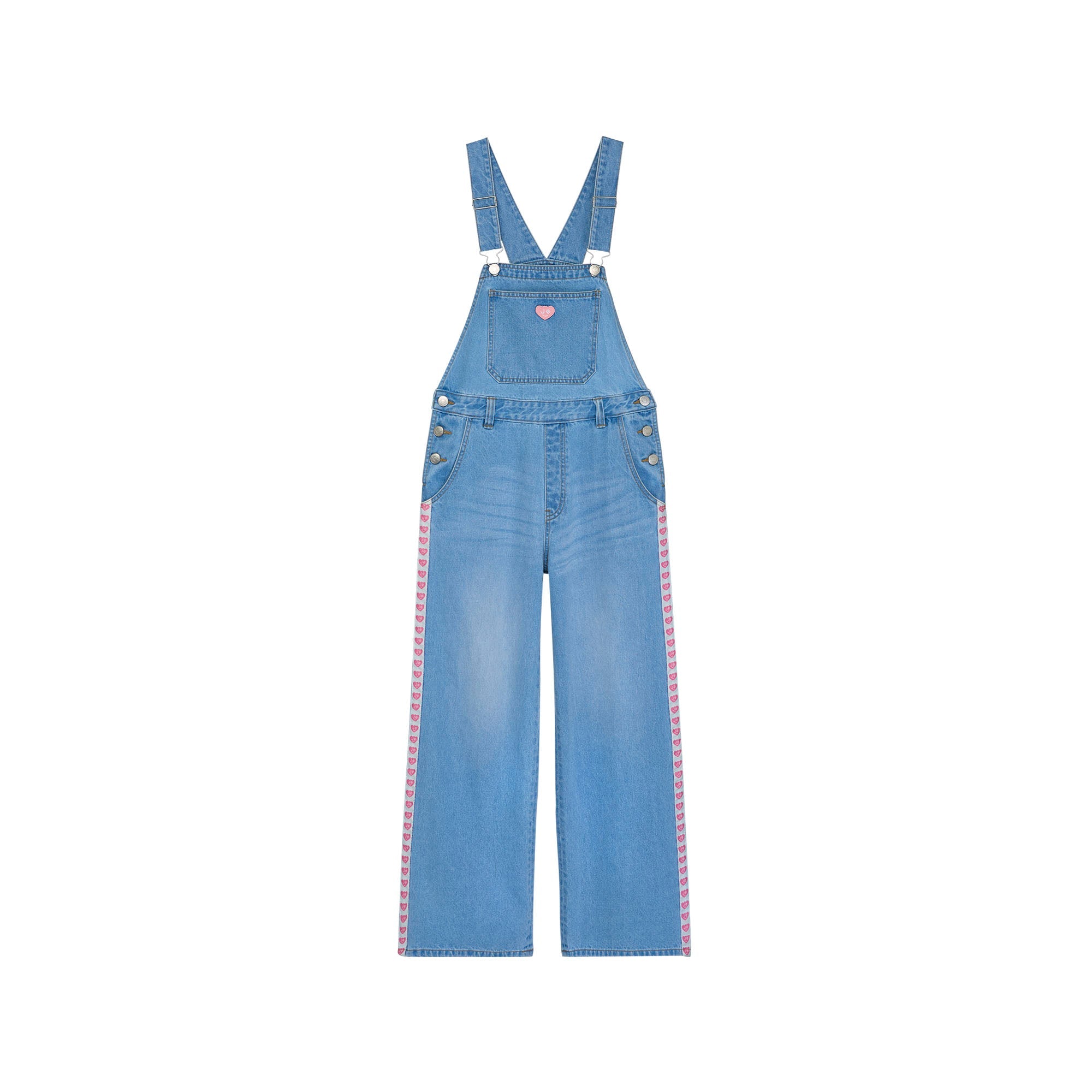 Logo Tape Denim Overalls Blue