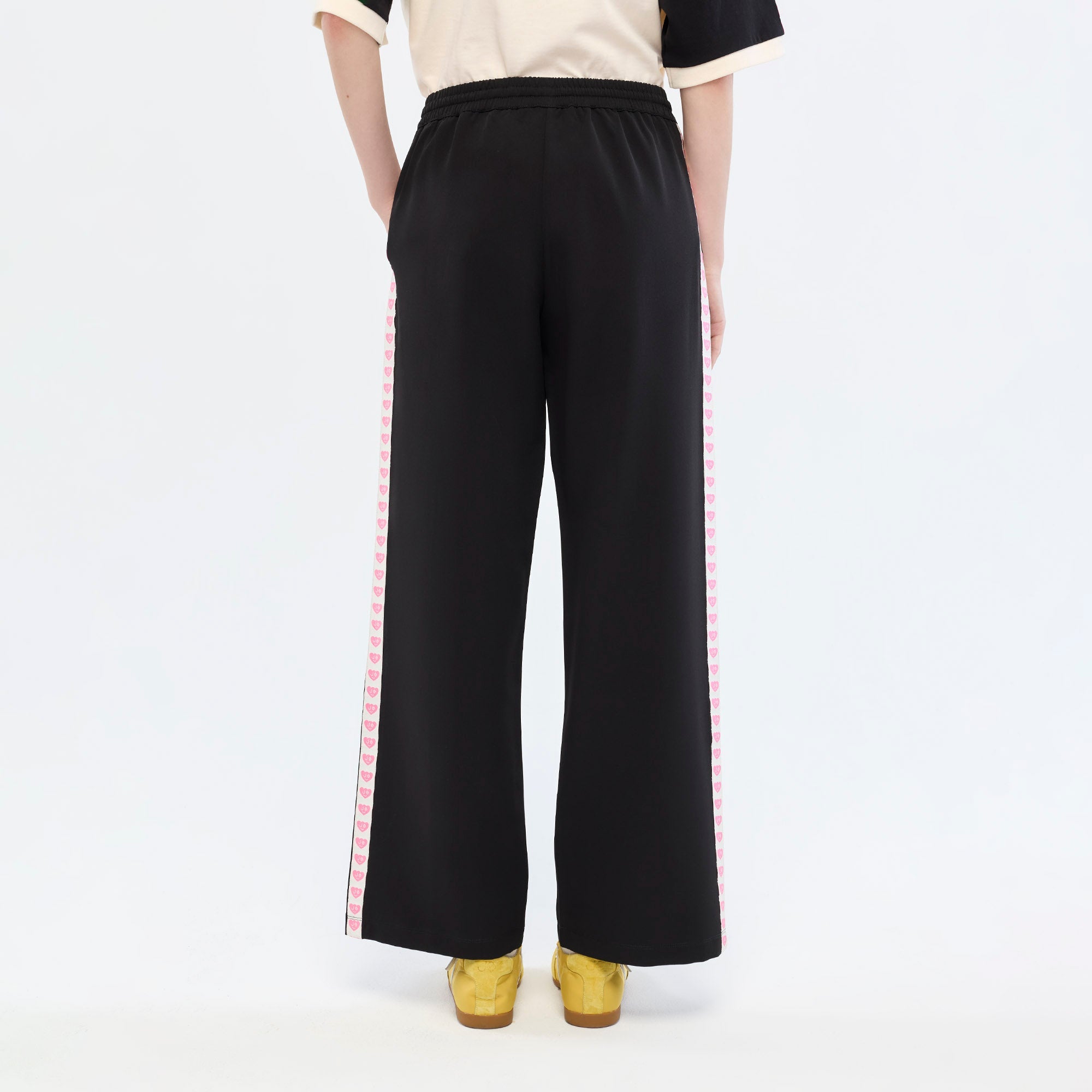 Drawstring Wide Leg Pants Black