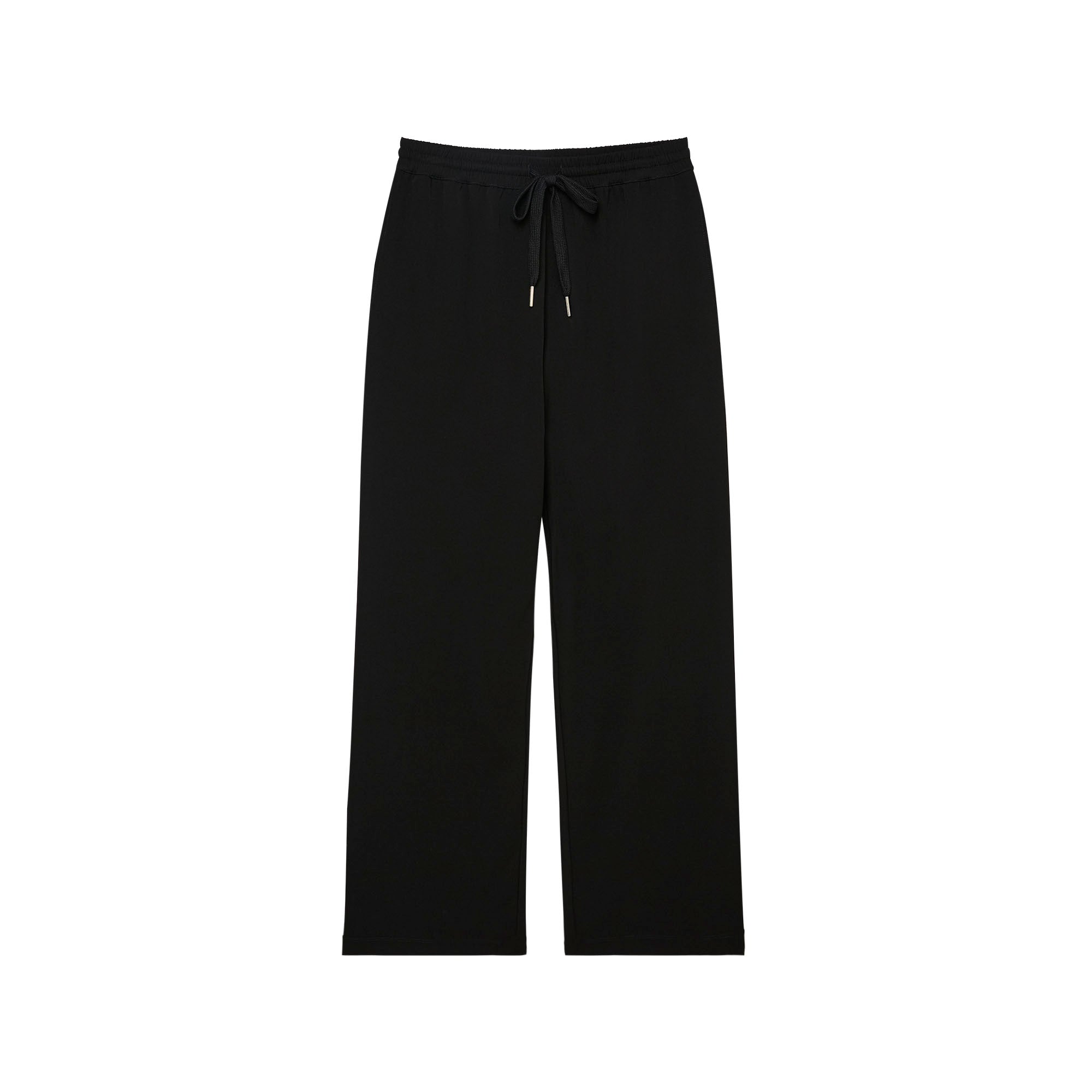 Drawstring Wide Leg Pants Black