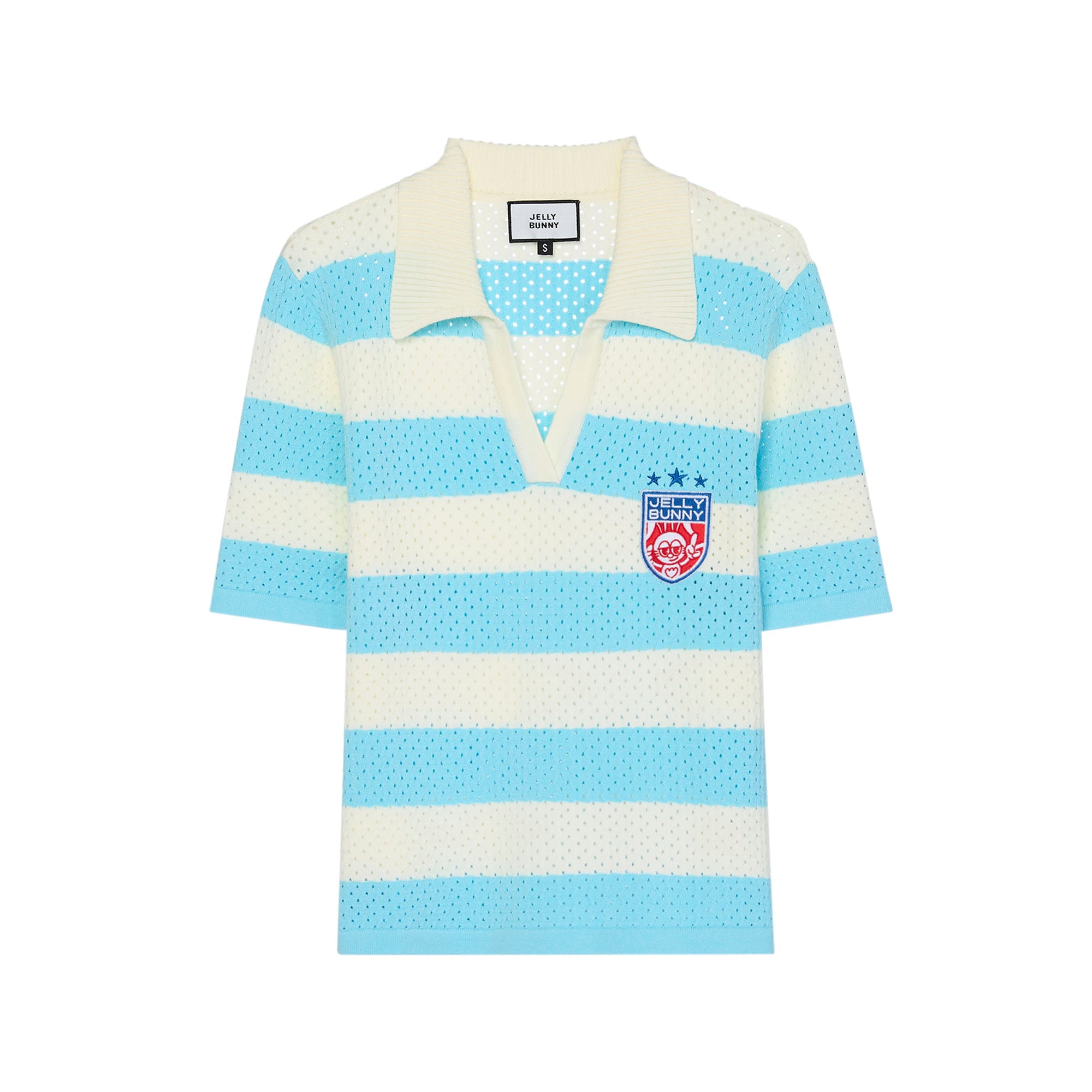 เสื้อโปโลผ้าตาข่ายลายทาง