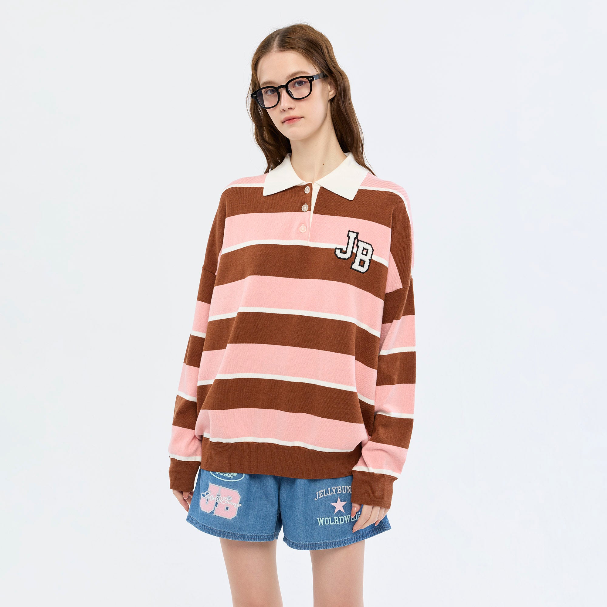 เสื้อโปโลแขนยาวลายทาง 